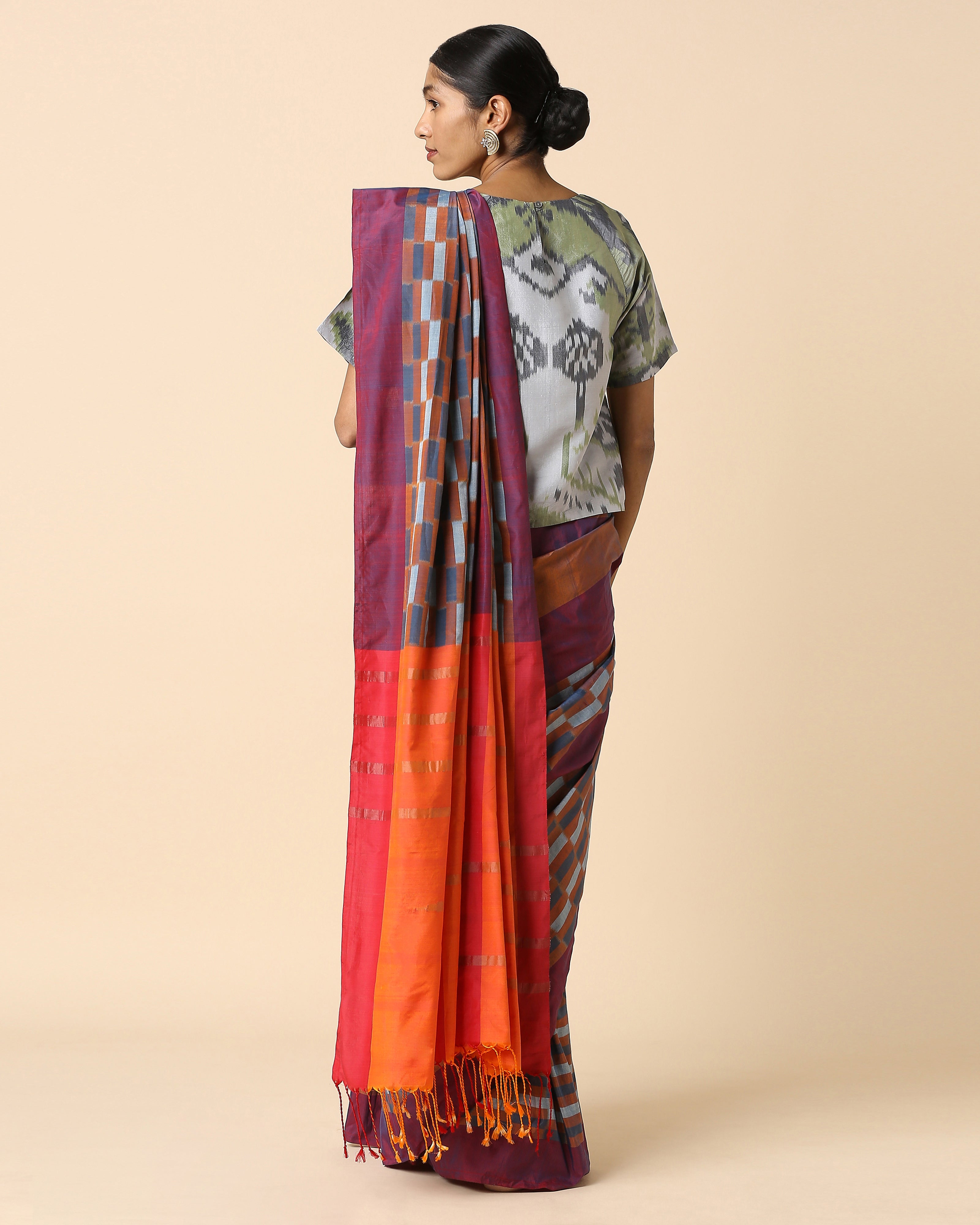 Abhiyogi Pochampally Warp Ikat Cotton Saree