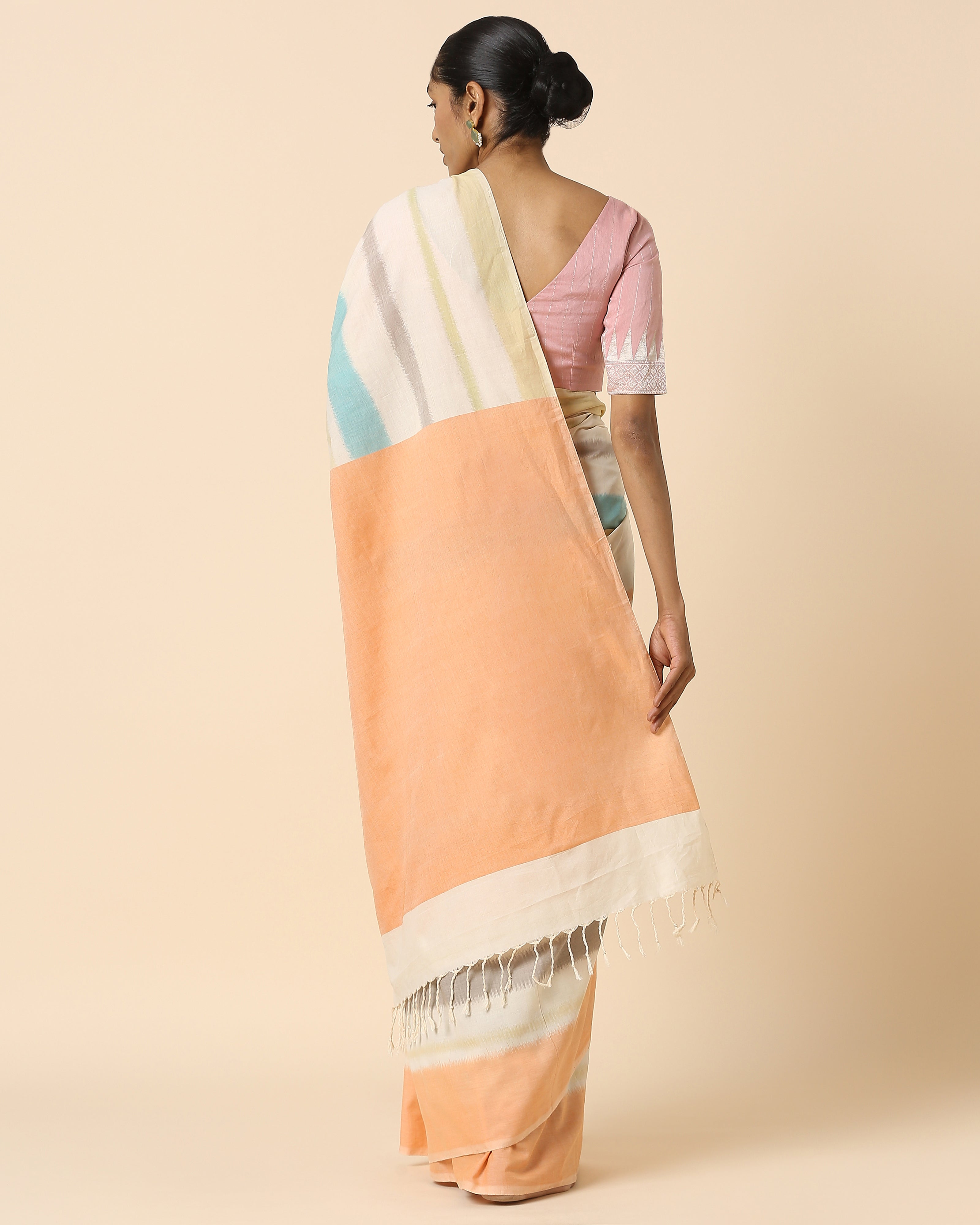 Bageshri Pochampally Weft Ikat Cotton Saree