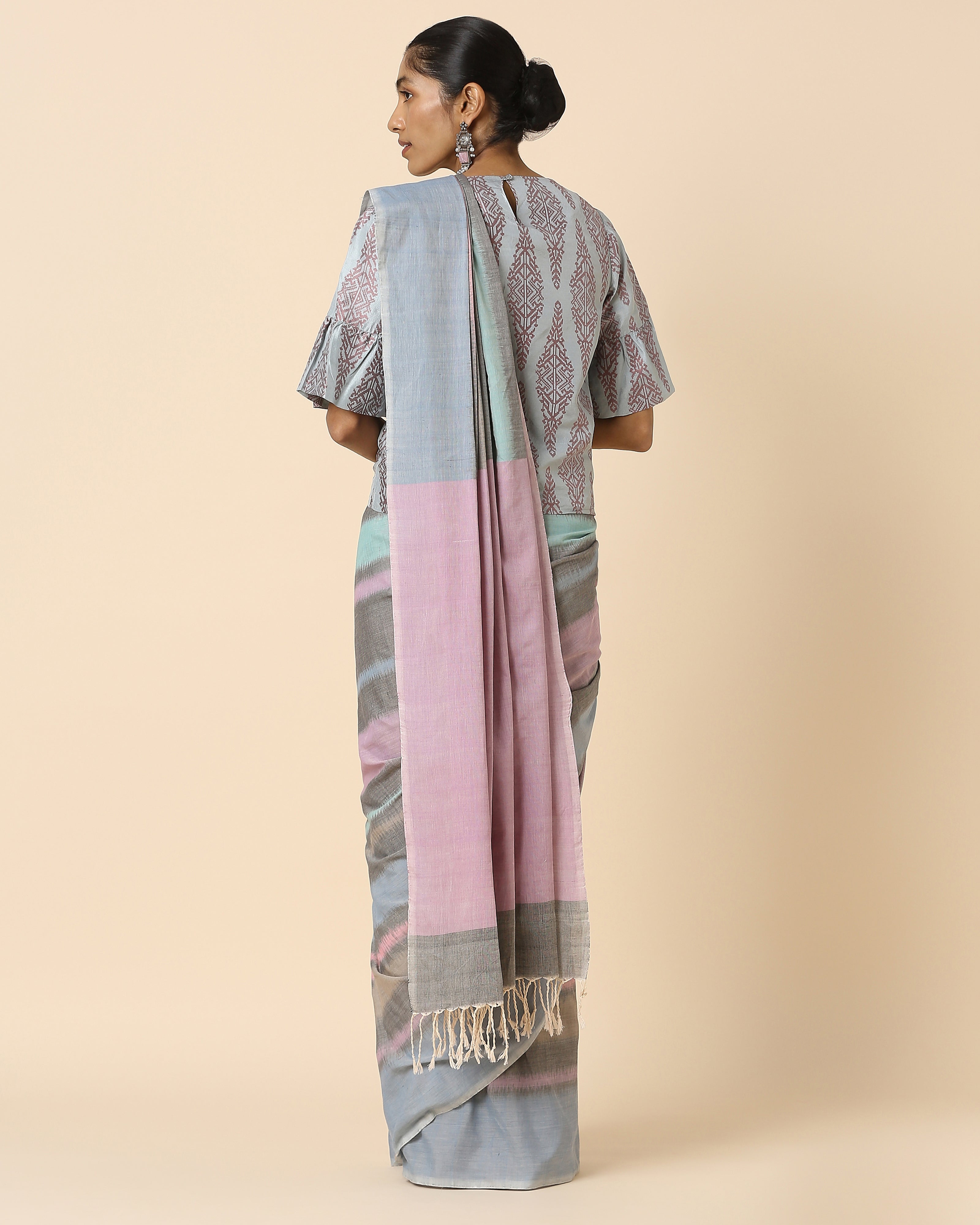 Bageshri Pochampally Weft Ikat Cotton Saree