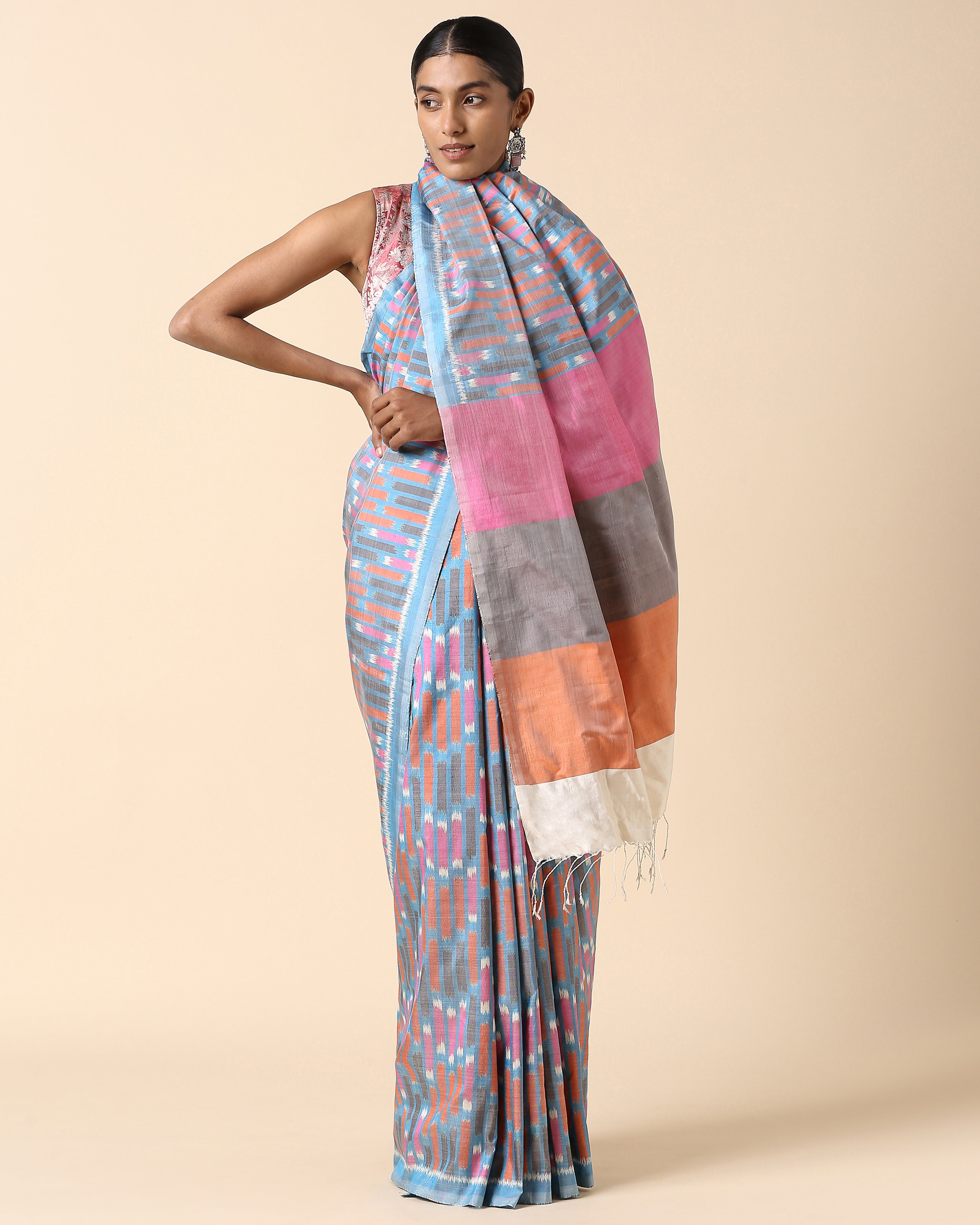 Vasanti Pochampally Weft Ikat Silk Saree