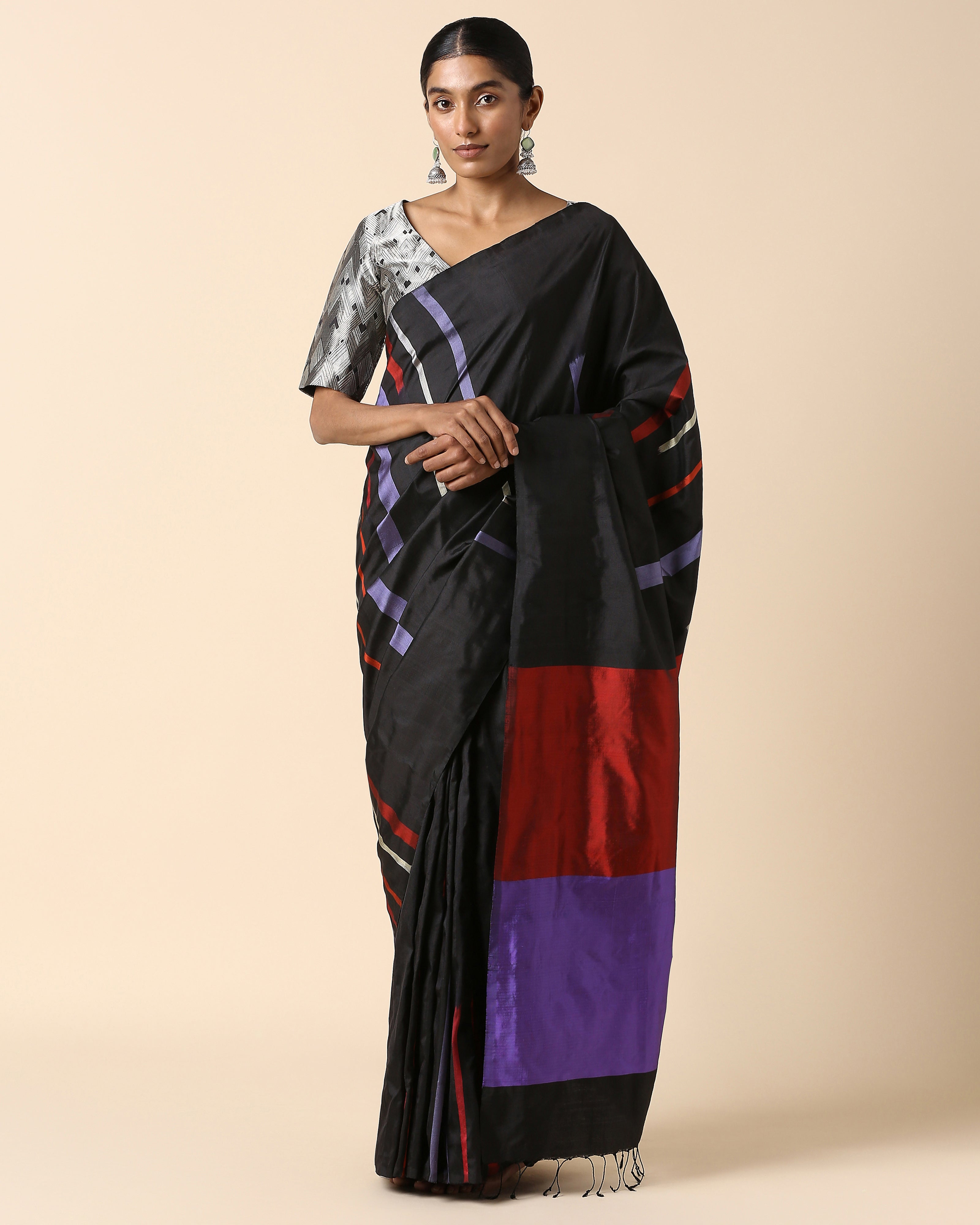 Meghni Pochampally Weft Ikat Silk Saree
