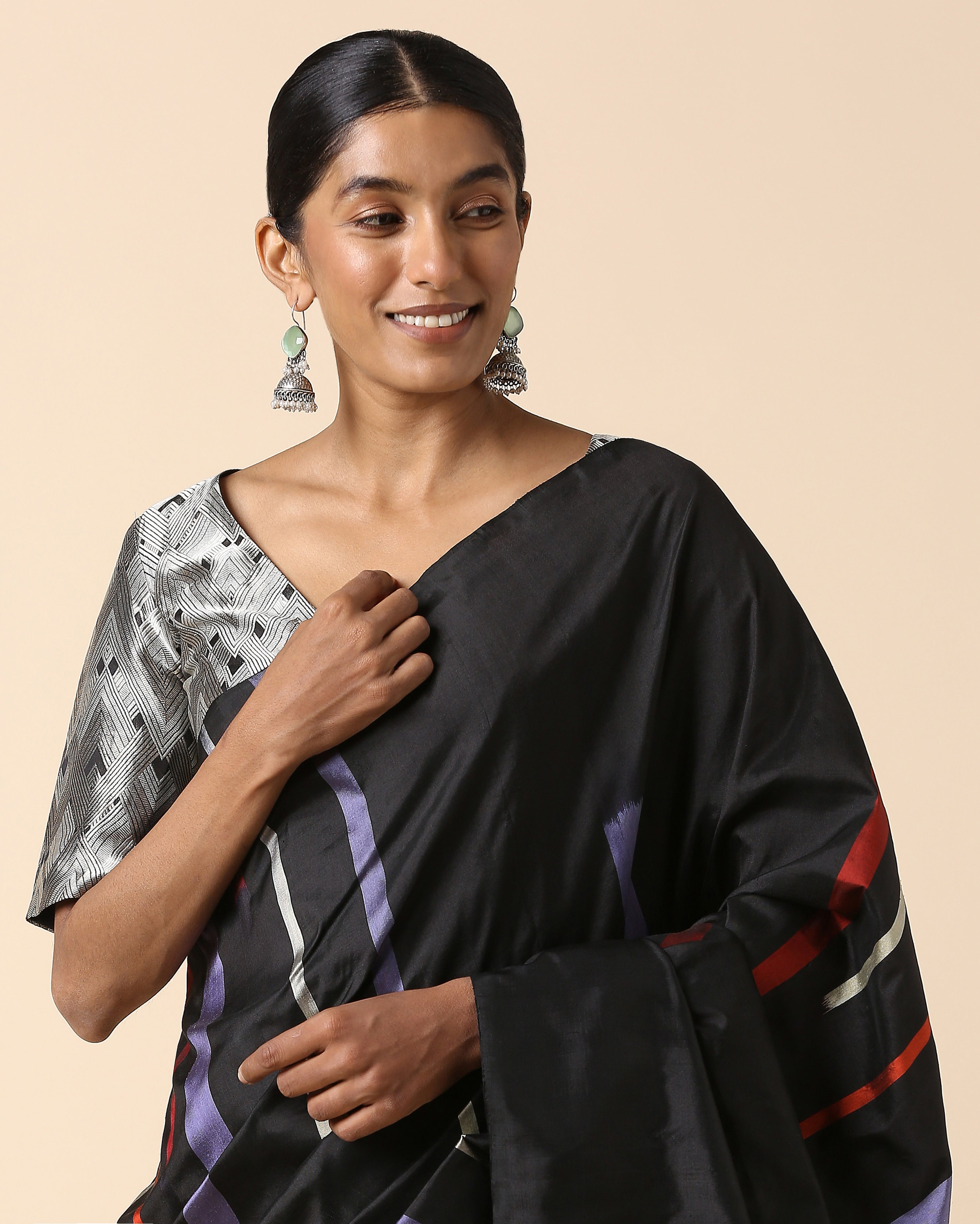 Meghni Pochampally Weft Ikat Silk Saree