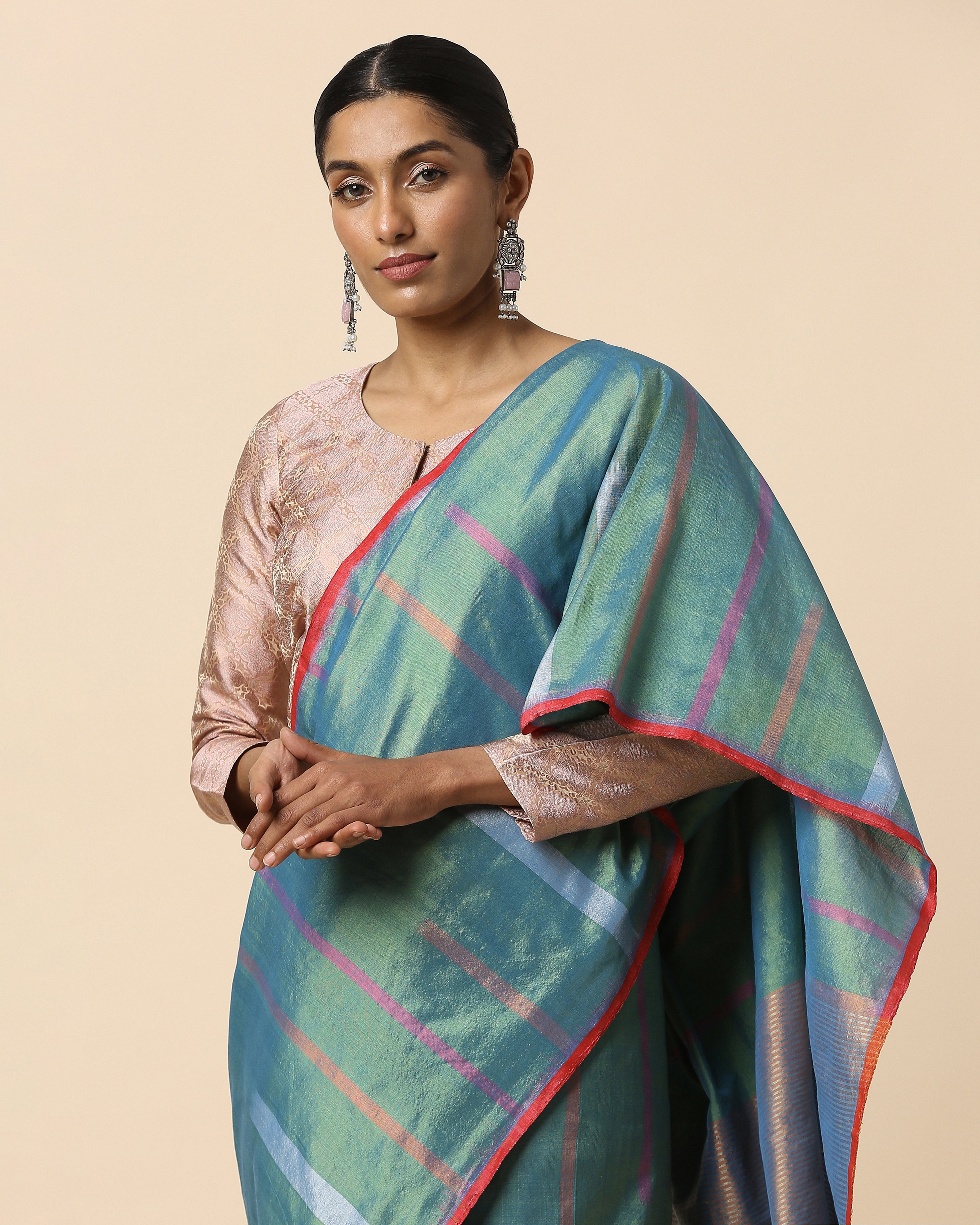 Darbari Pochampally Weft Ikat Cotton Silk Saree