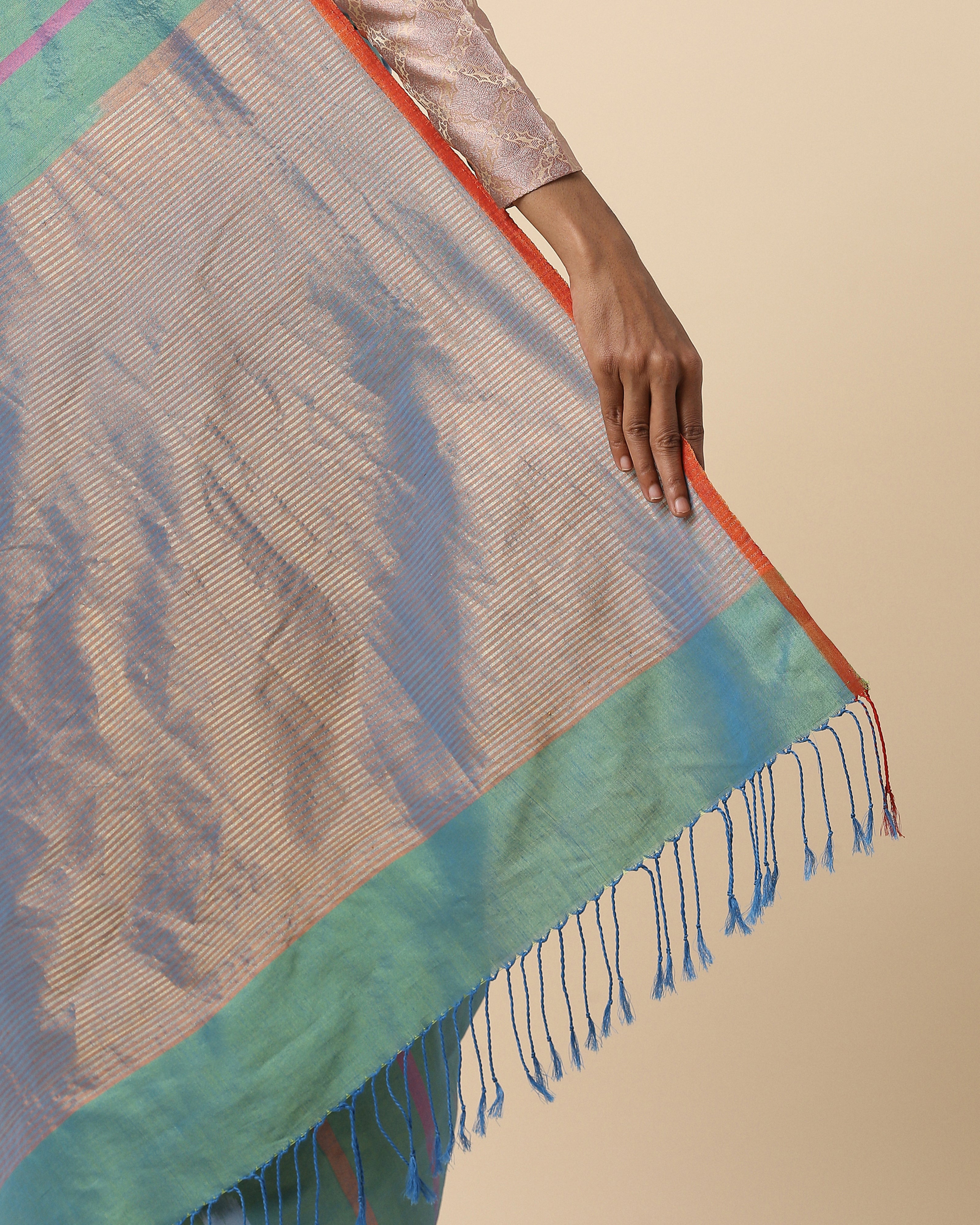 Darbari Pochampally Weft Ikat Cotton Silk Saree