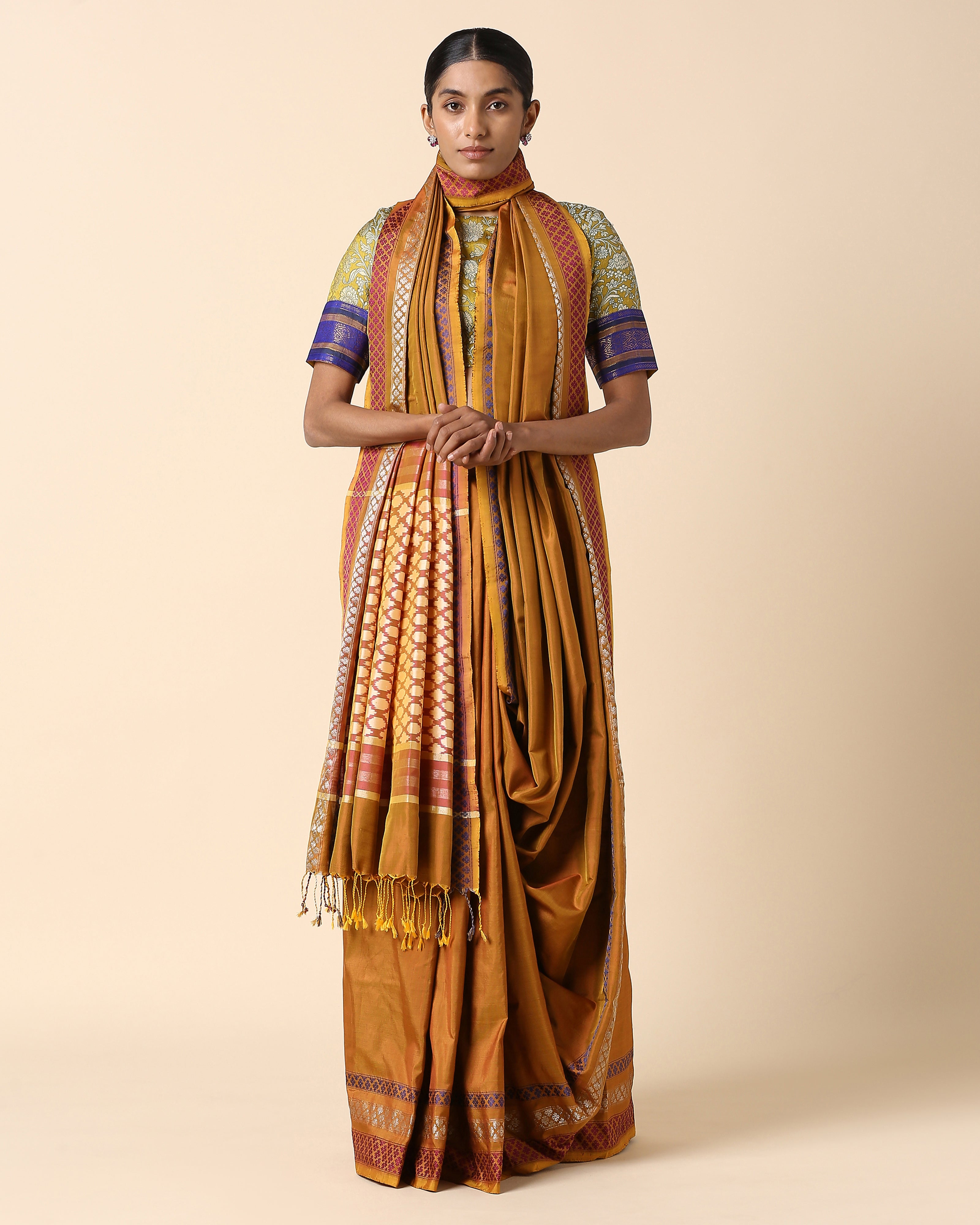 Bashiki Pochampally Weft Ikat Silk Saree