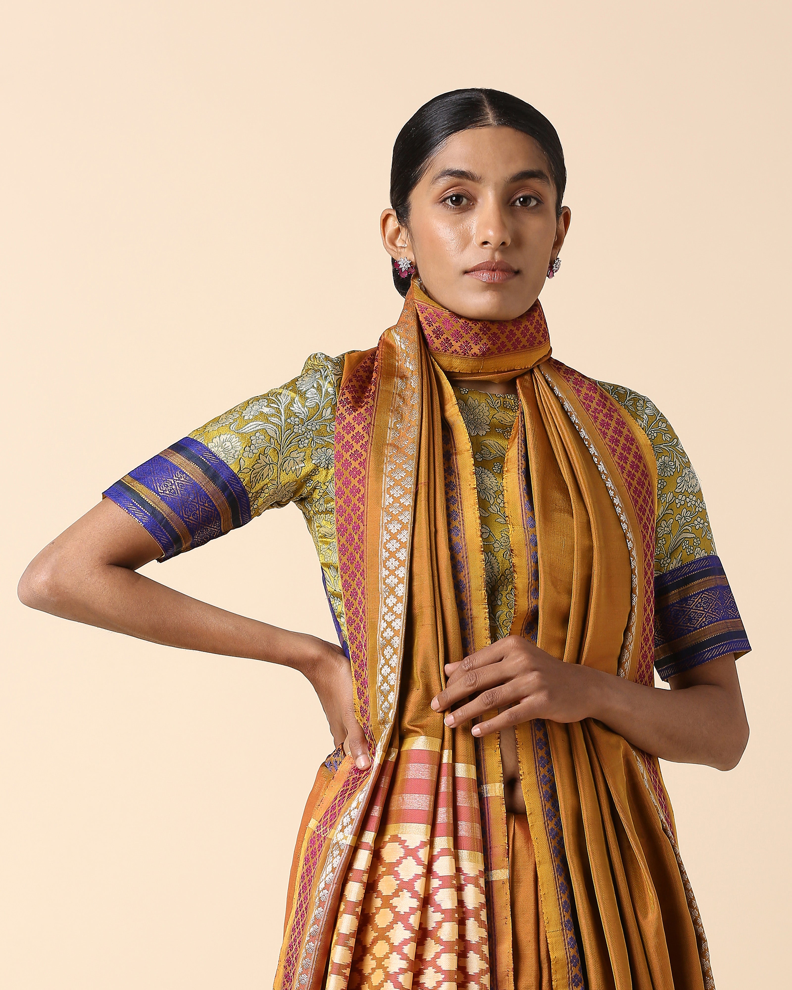 Bashiki Pochampally Weft Ikat Silk Saree