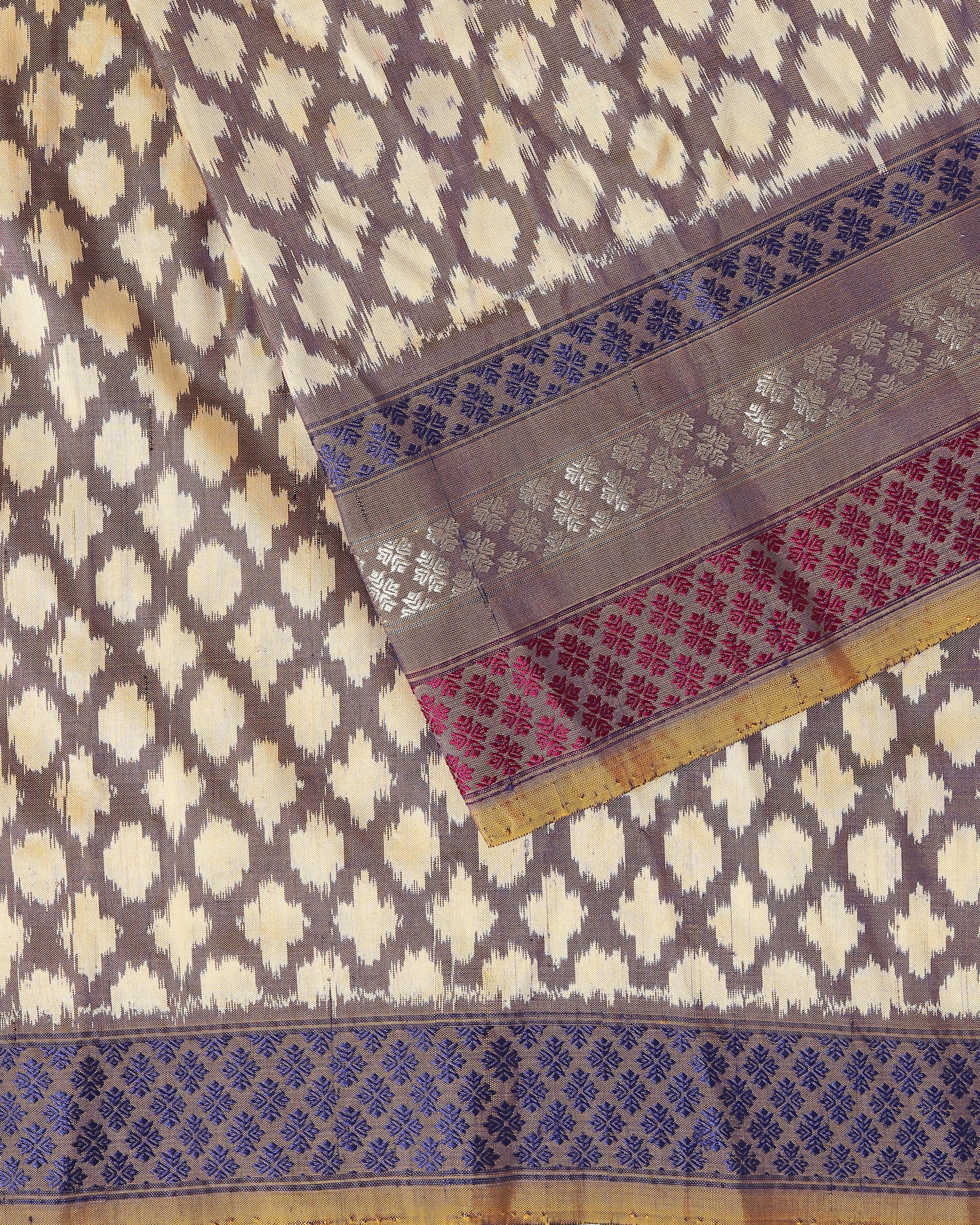 Bashiki Pochampally Weft Ikat Silk Saree