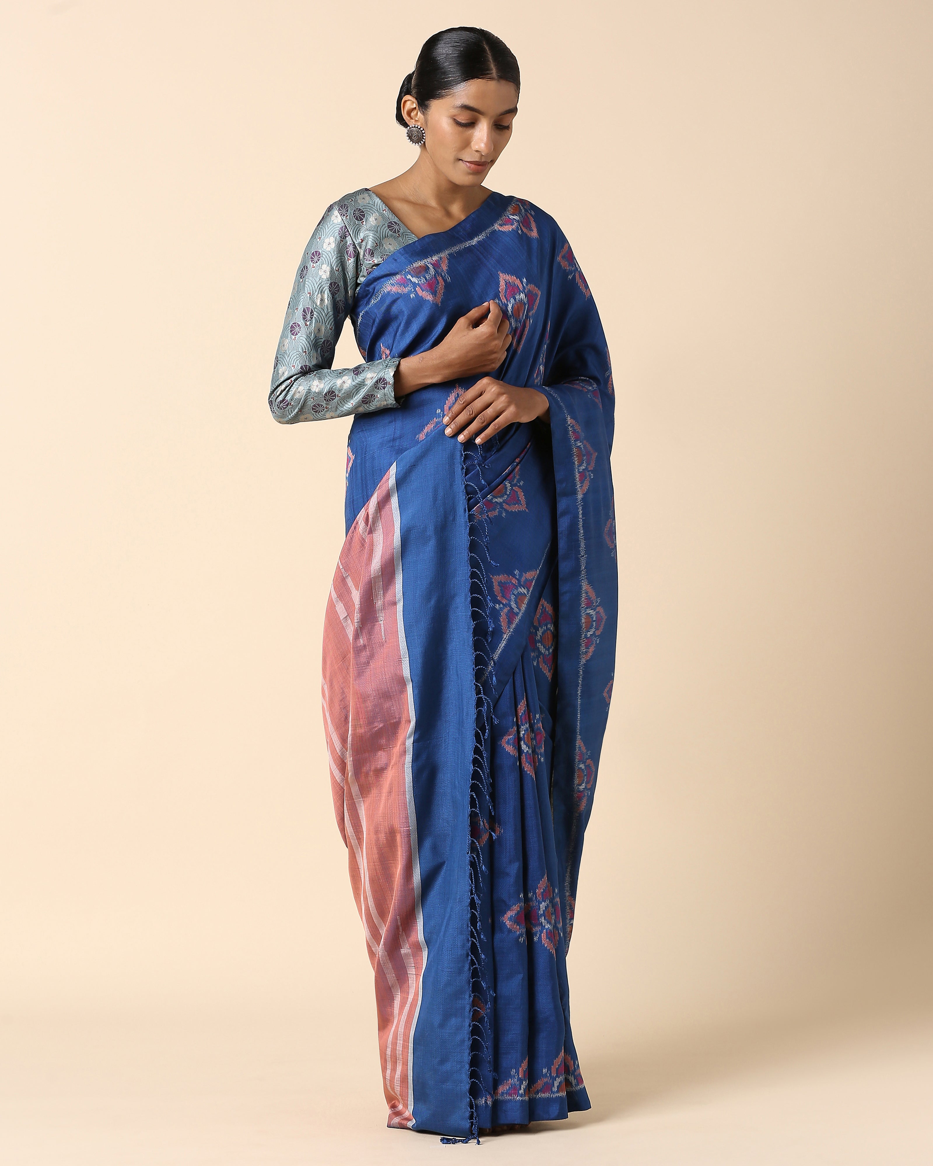 Rumina Pochampally Weft Ikat Silk Saree