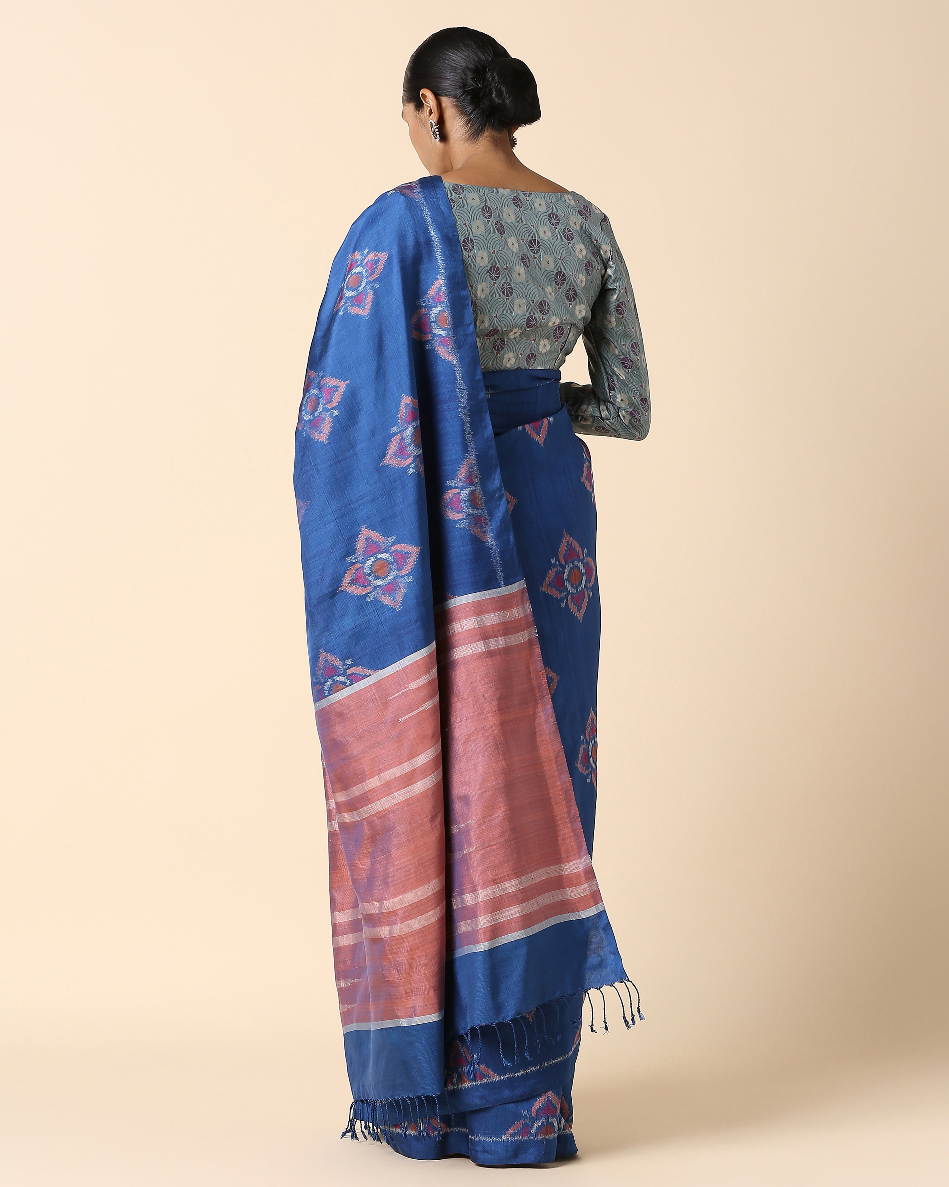 Rumina Pochampally Weft Ikat Silk Saree