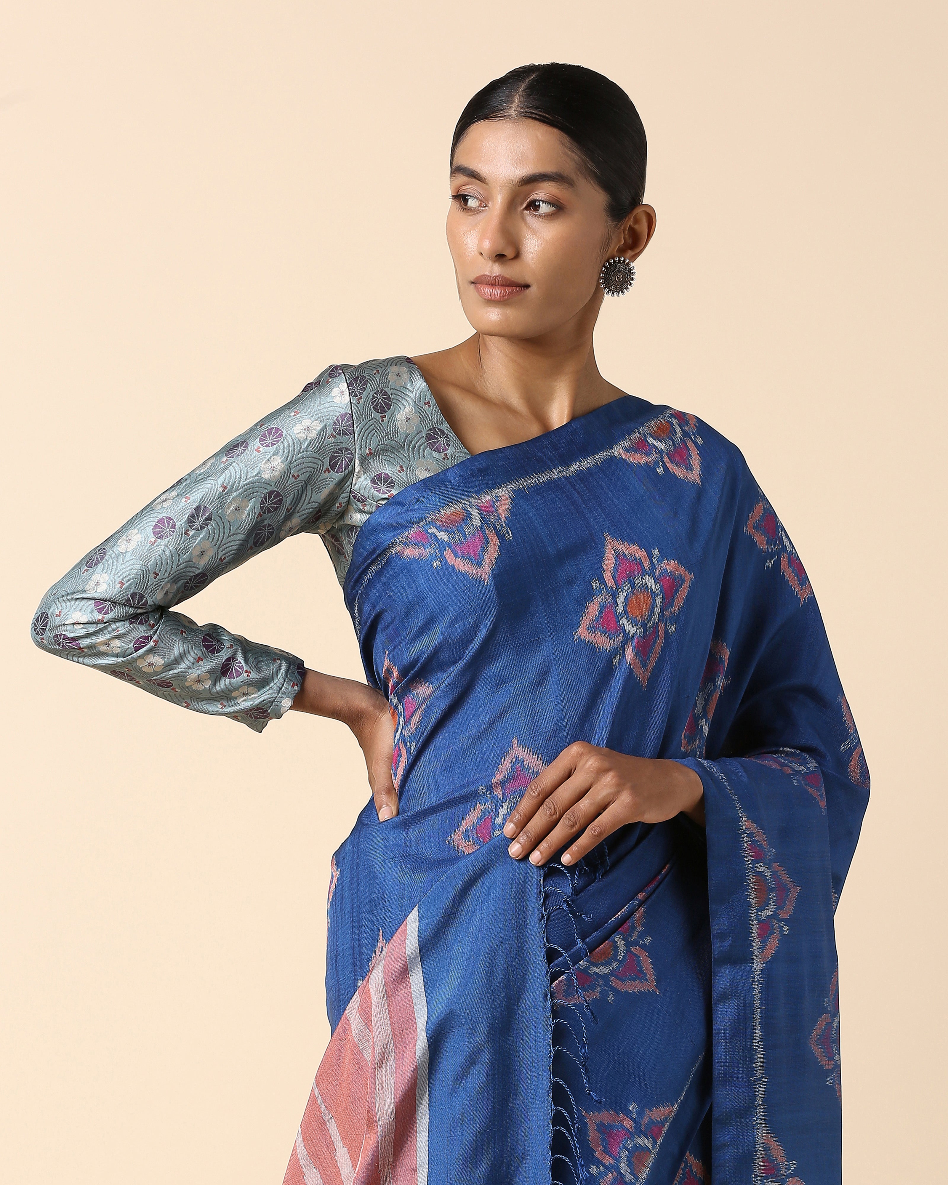 Rumina Pochampally Weft Ikat Silk Saree