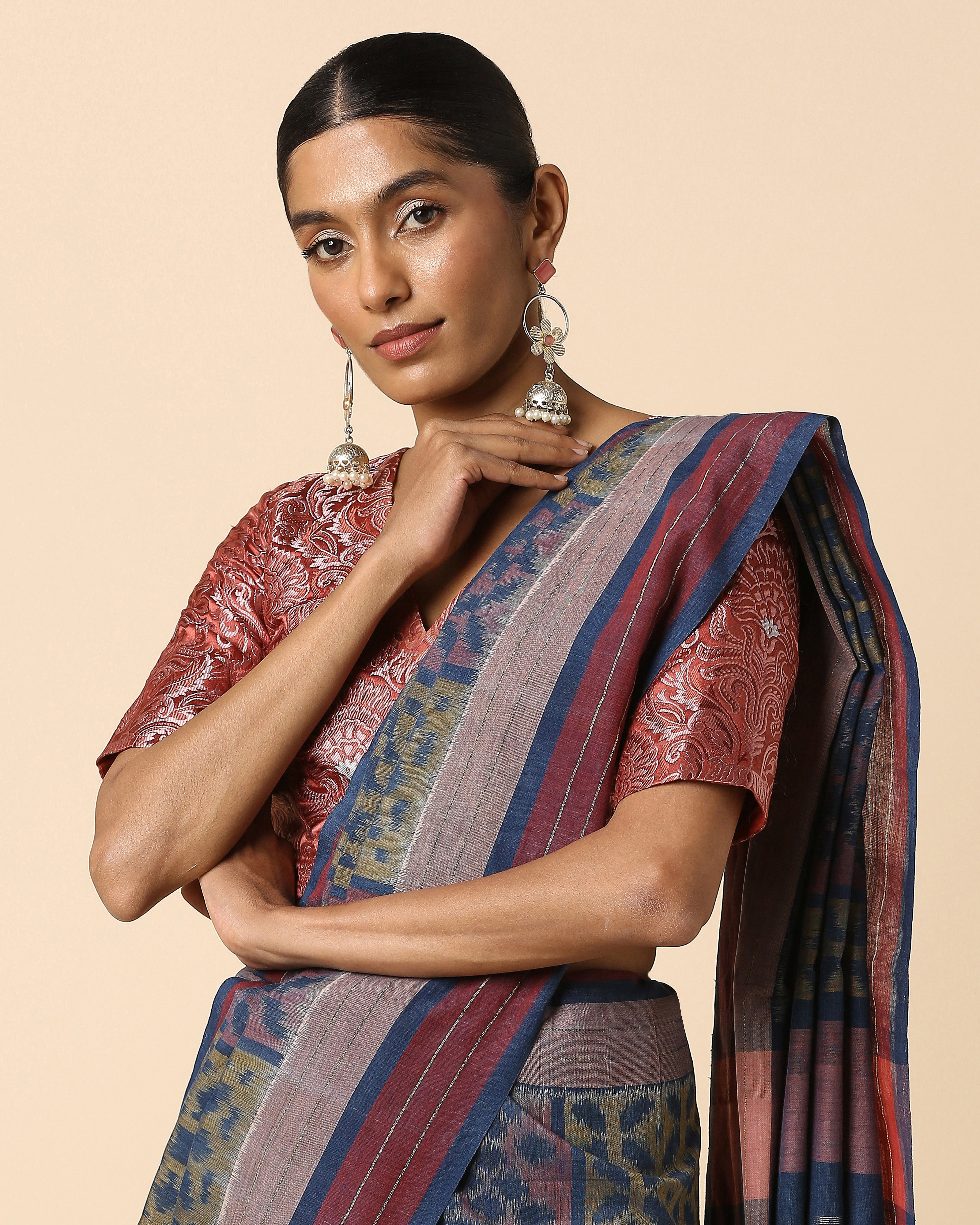 Bhairavi Pochampally Weft Ikat Cotton Saree