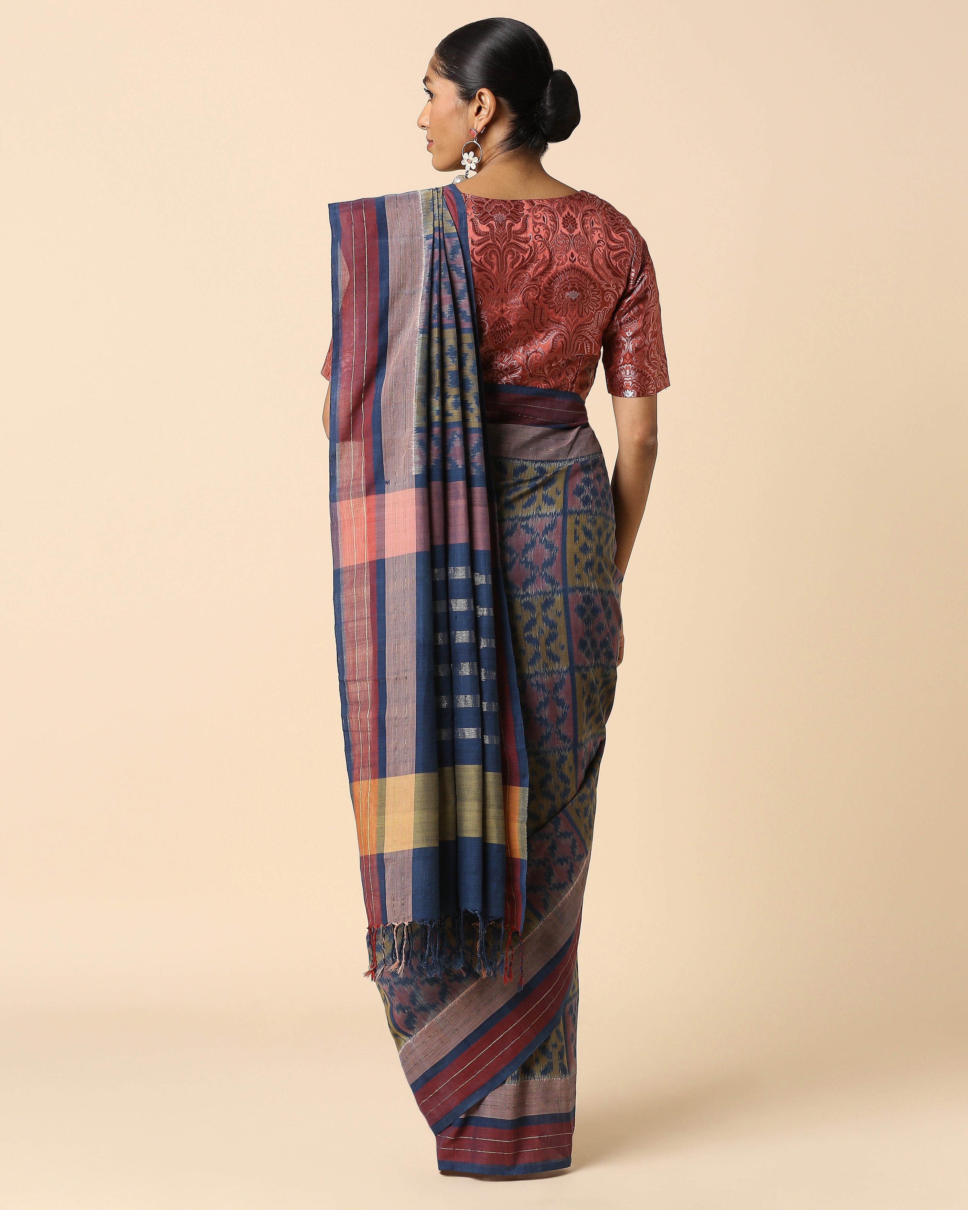 Bhairavi Pochampally Weft Ikat Cotton Saree