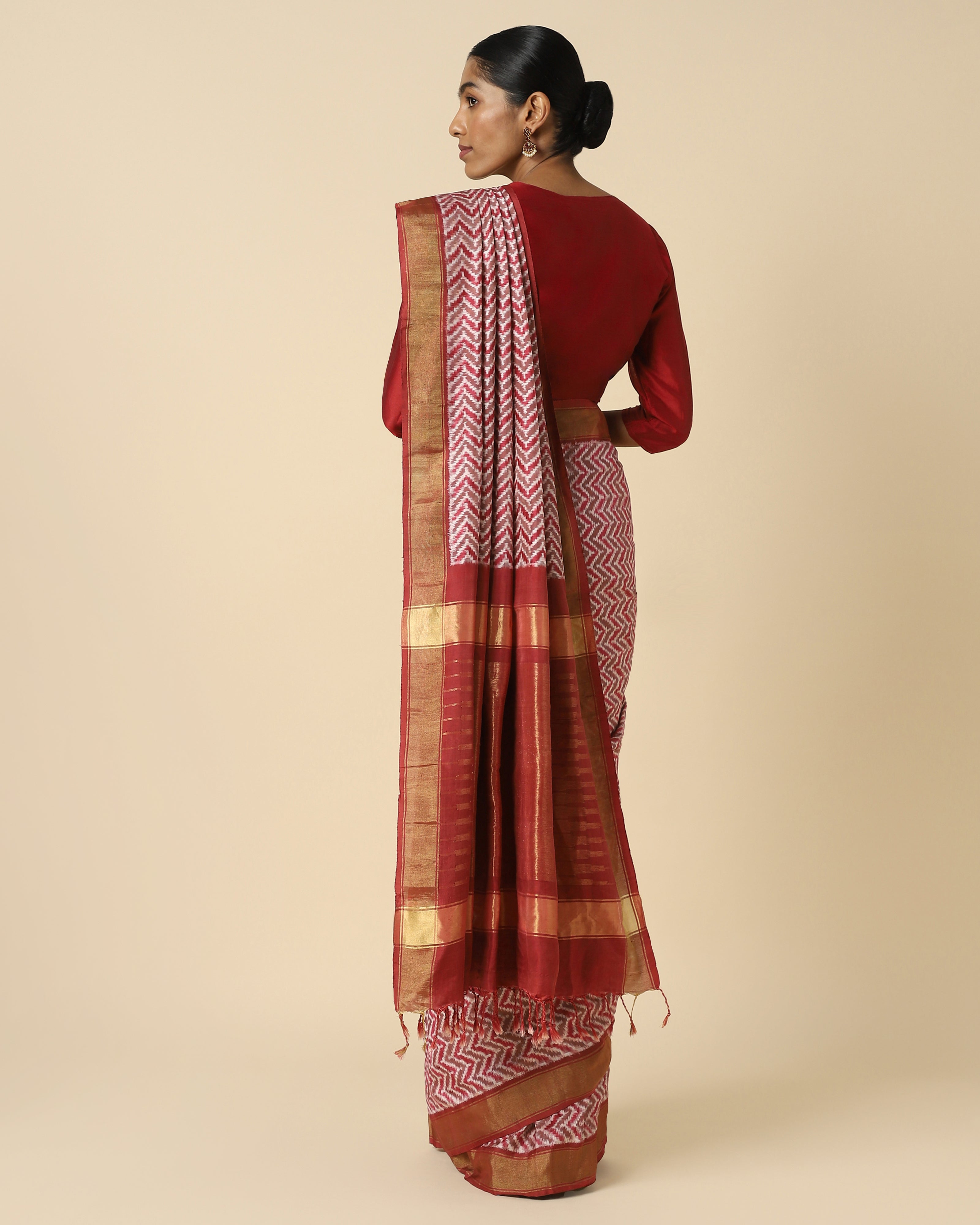Jhene Pochampally Double Ikat Silk Saree