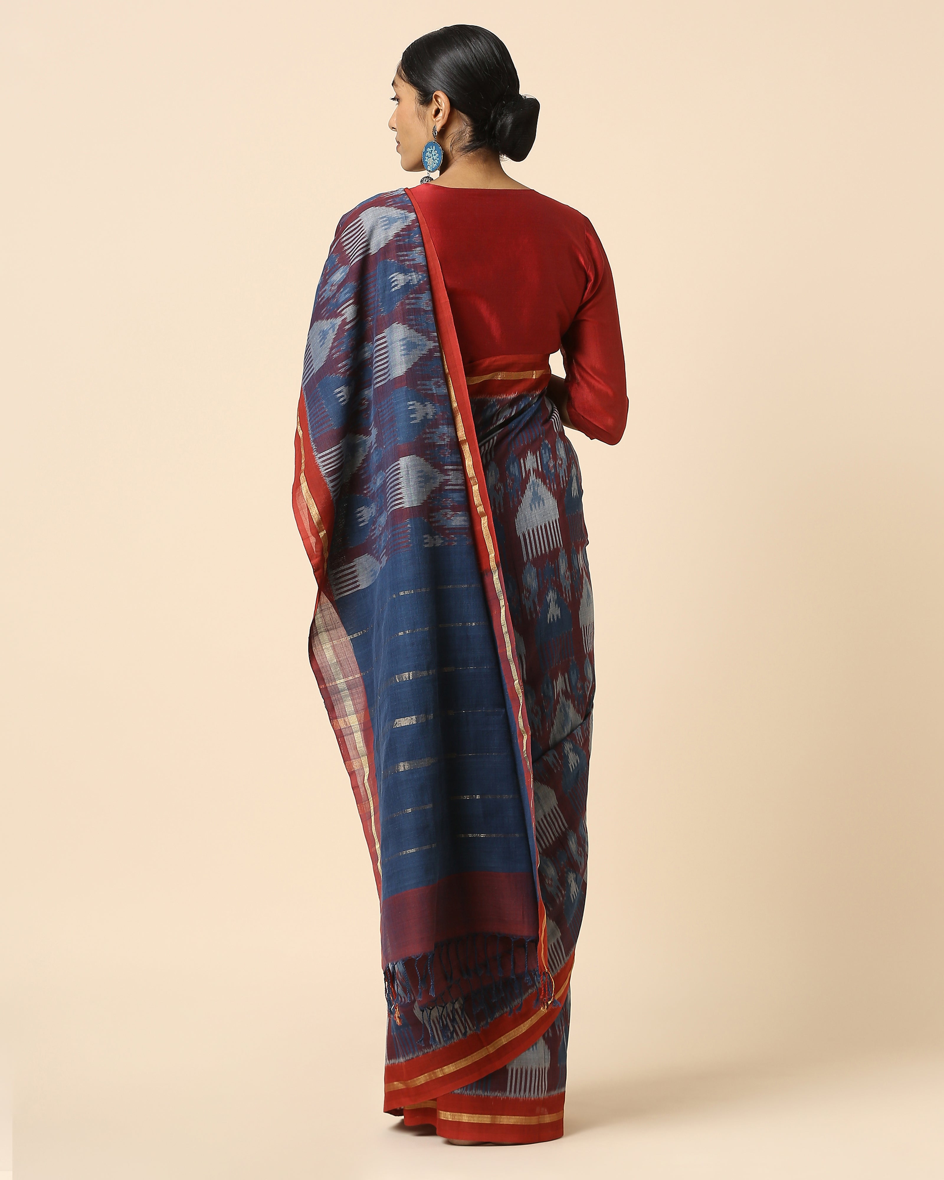 Janhavi Pochampally Weft Ikat Cotton Saree