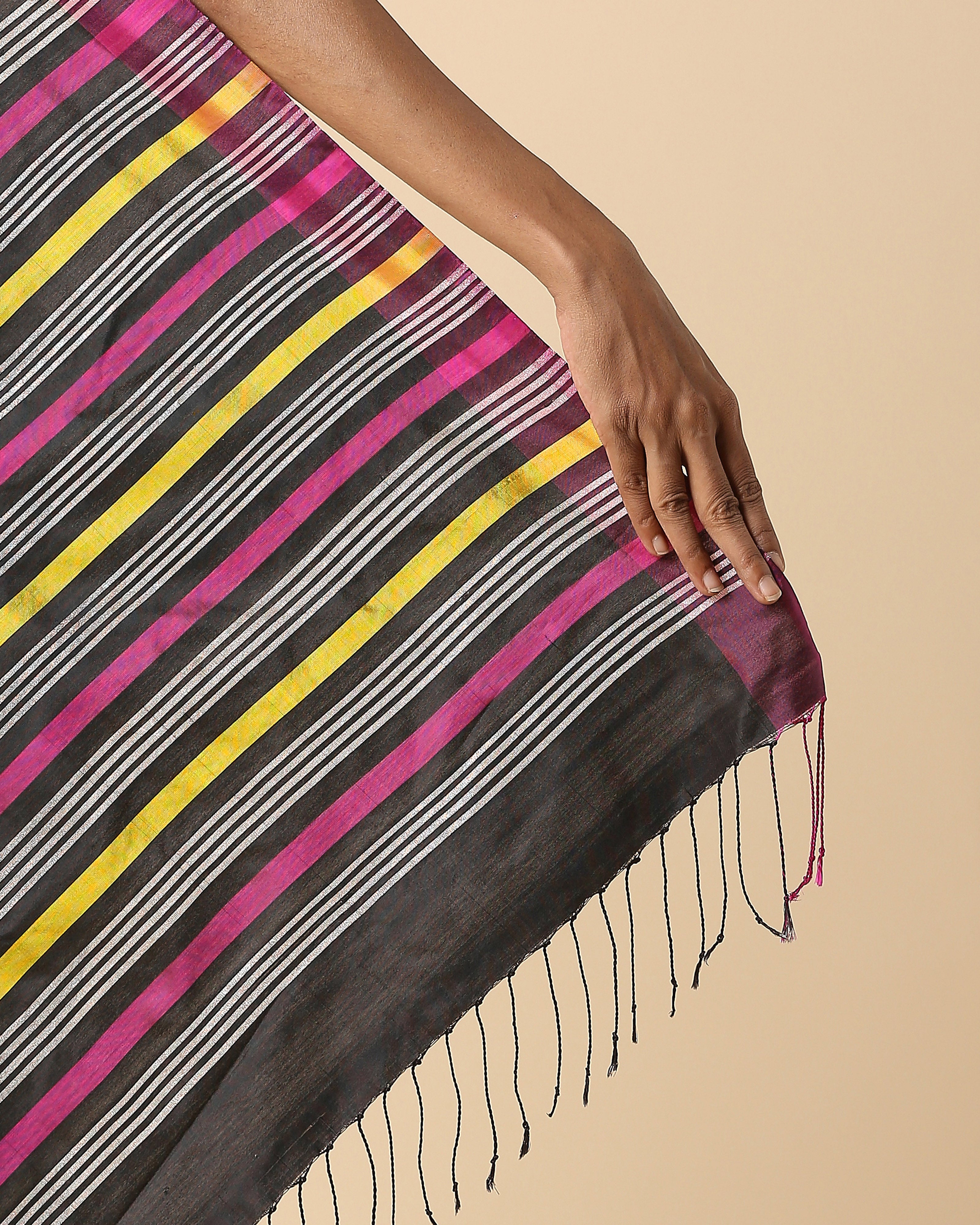 Jumaina Pochampally Warp Ikat Silk Saree