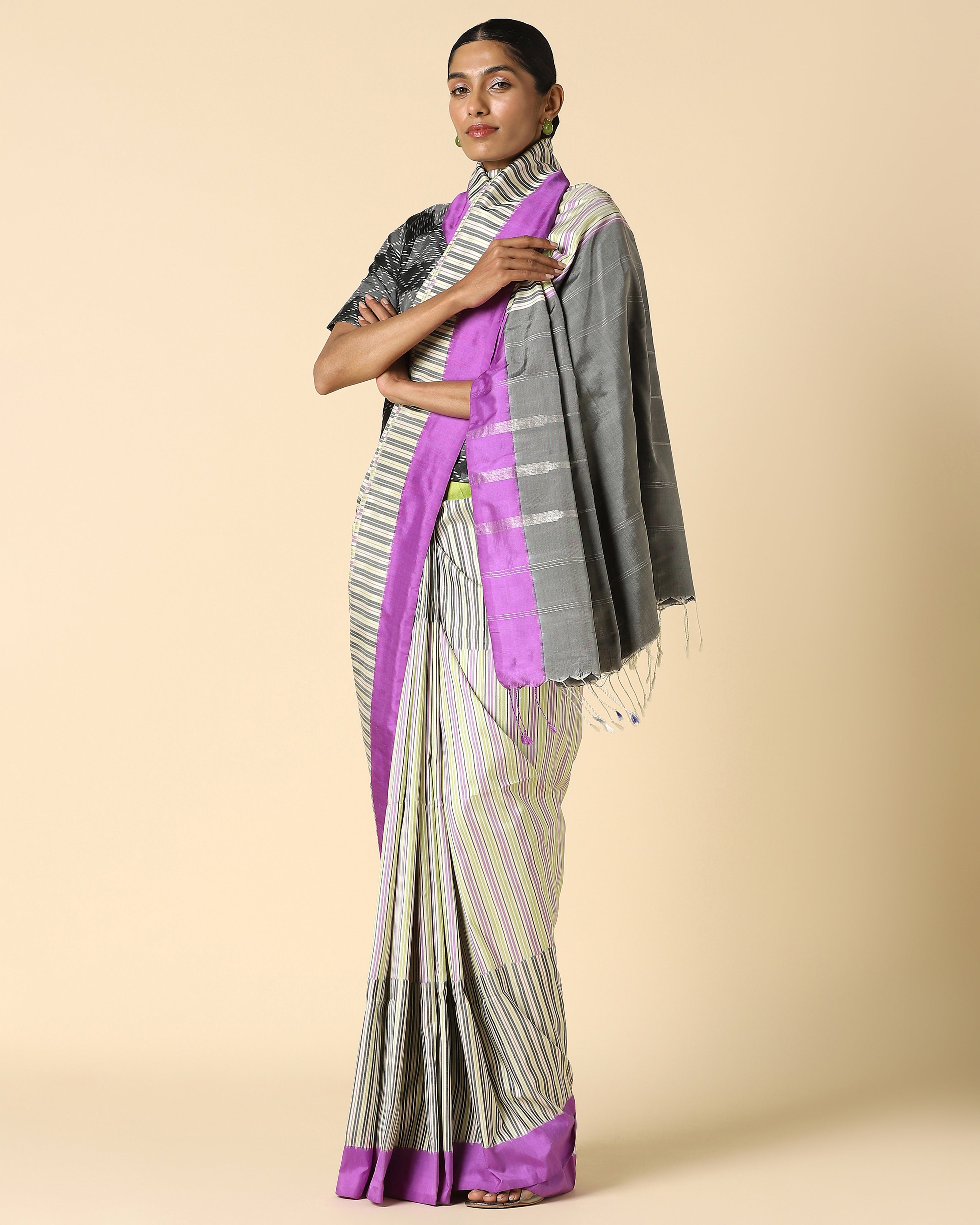 Lalani Pochampally Weft Ikat Silk Saree