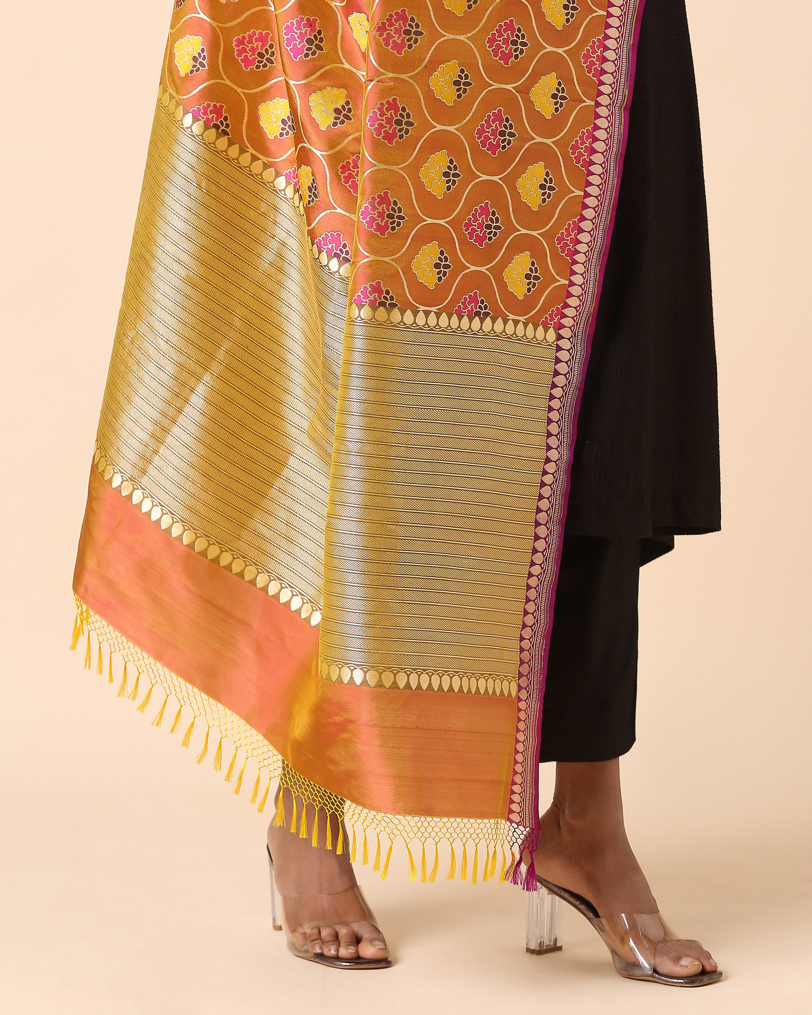 Bhakti Banarasi Cutwork Silk Dupatta