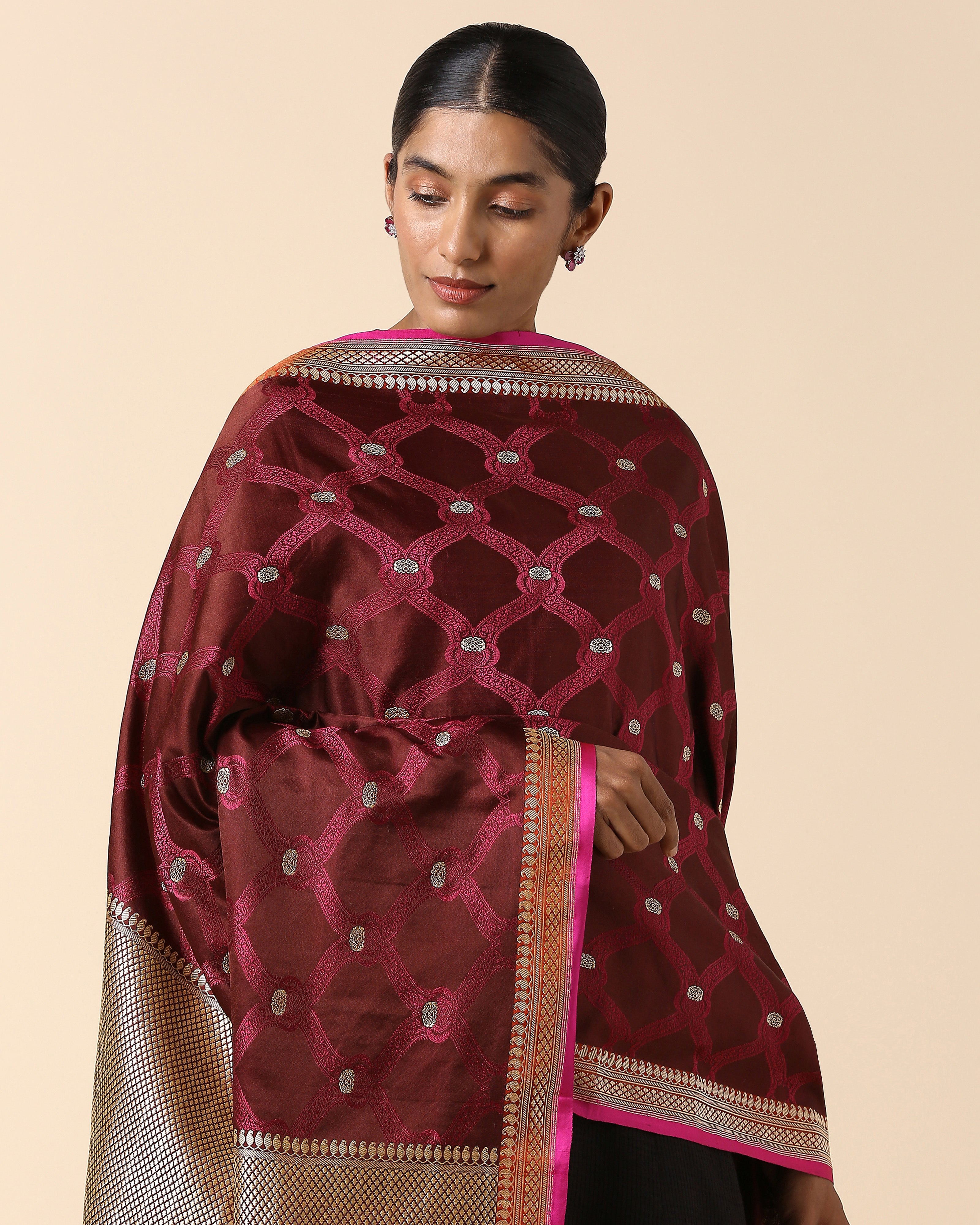 Kanisha Banarasi Tanchoi And Kadwa Silk Dupatta