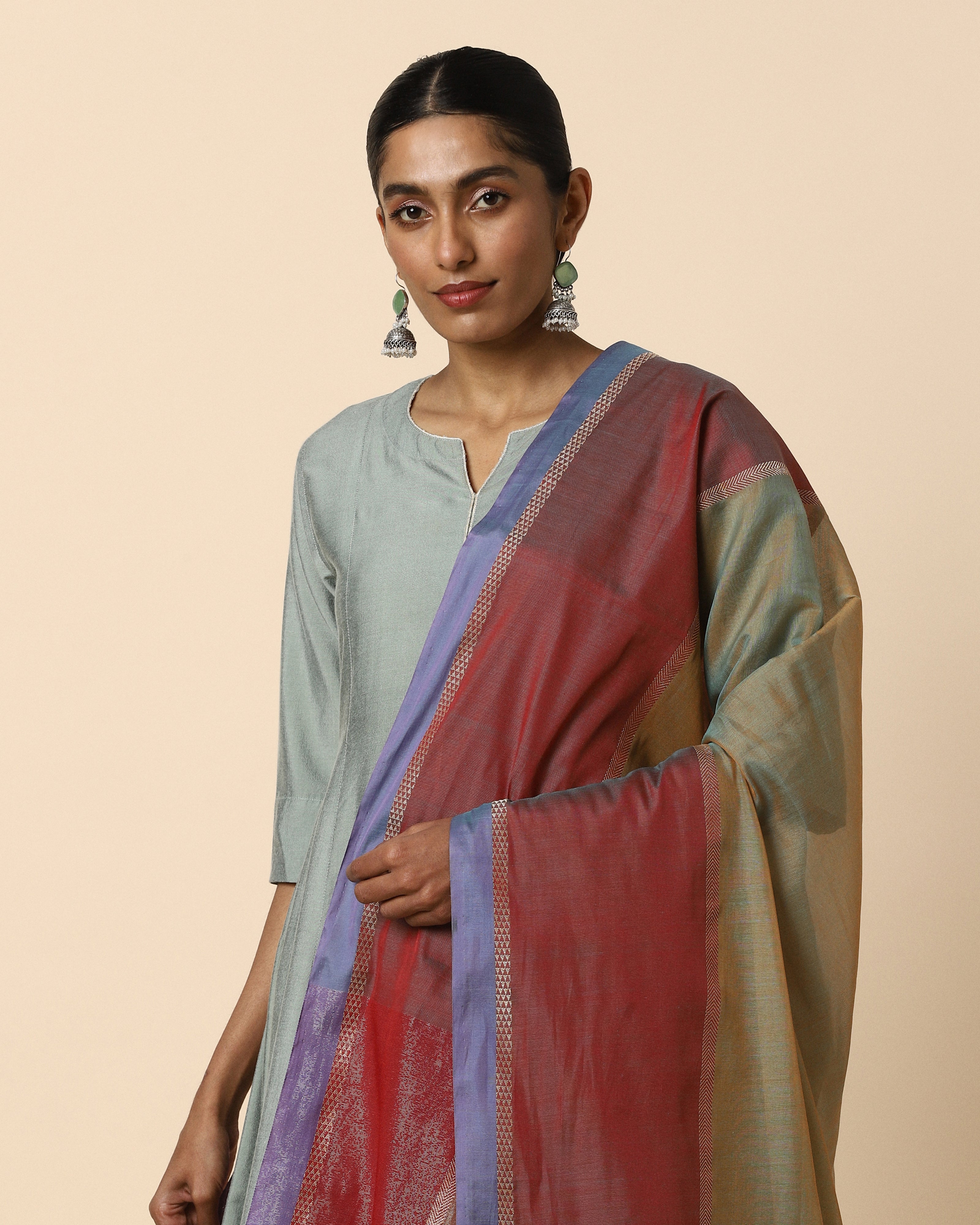 Fariya Banarasi Kadwa Silk Cotton Dupatta