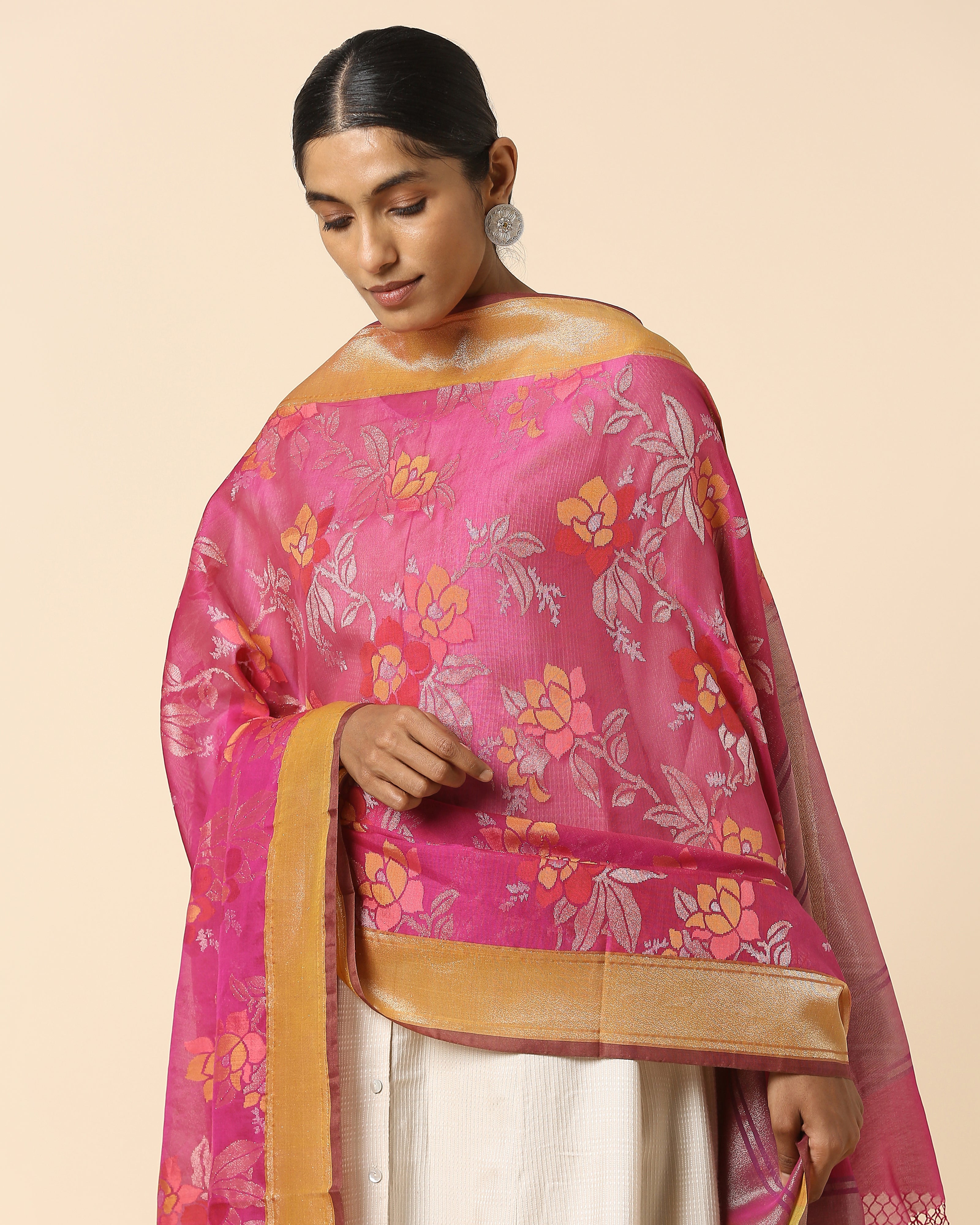 Safia Banarasi Jamdani Silk Cotton Dupatta
