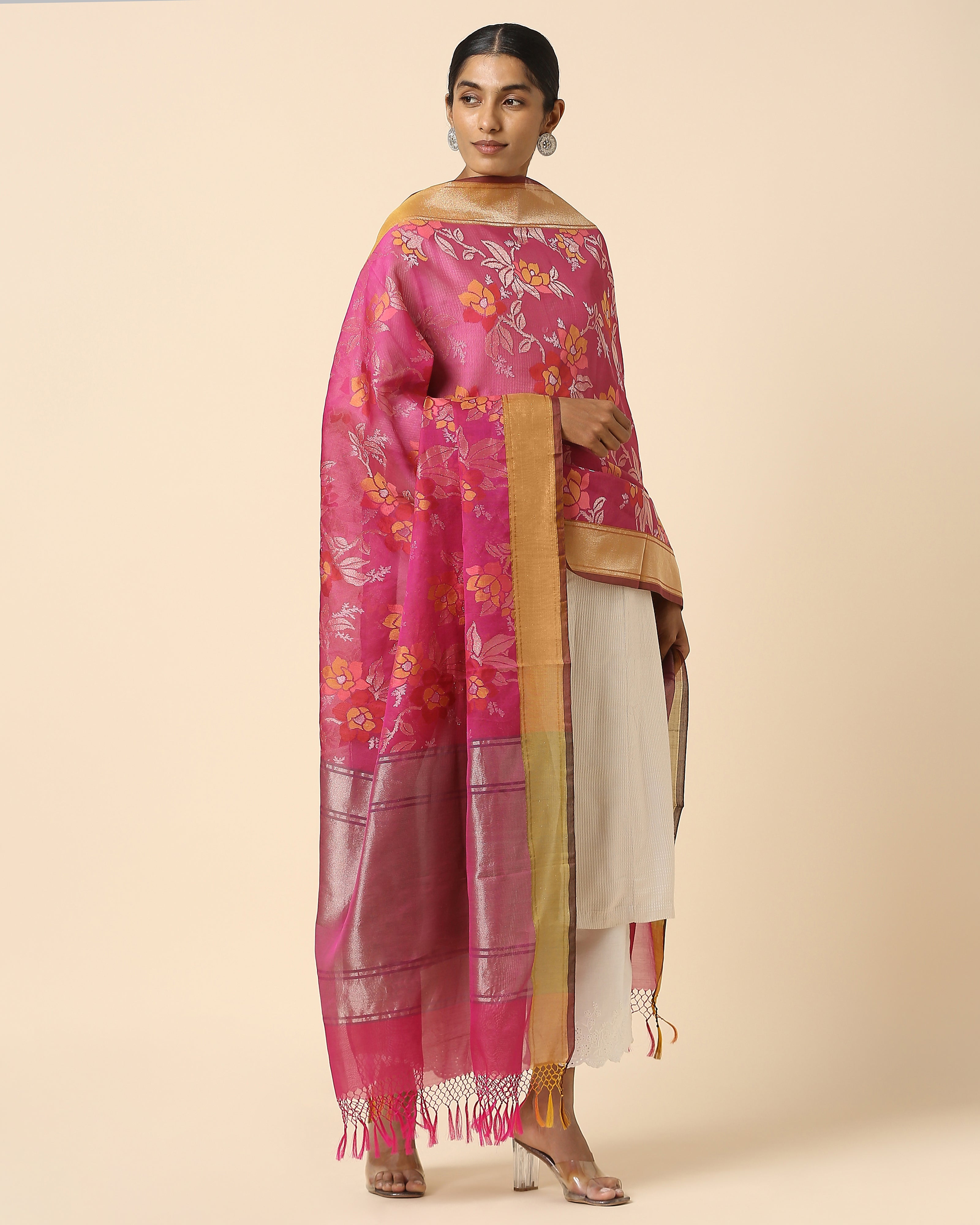 Safia Banarasi Jamdani Silk Cotton Dupatta