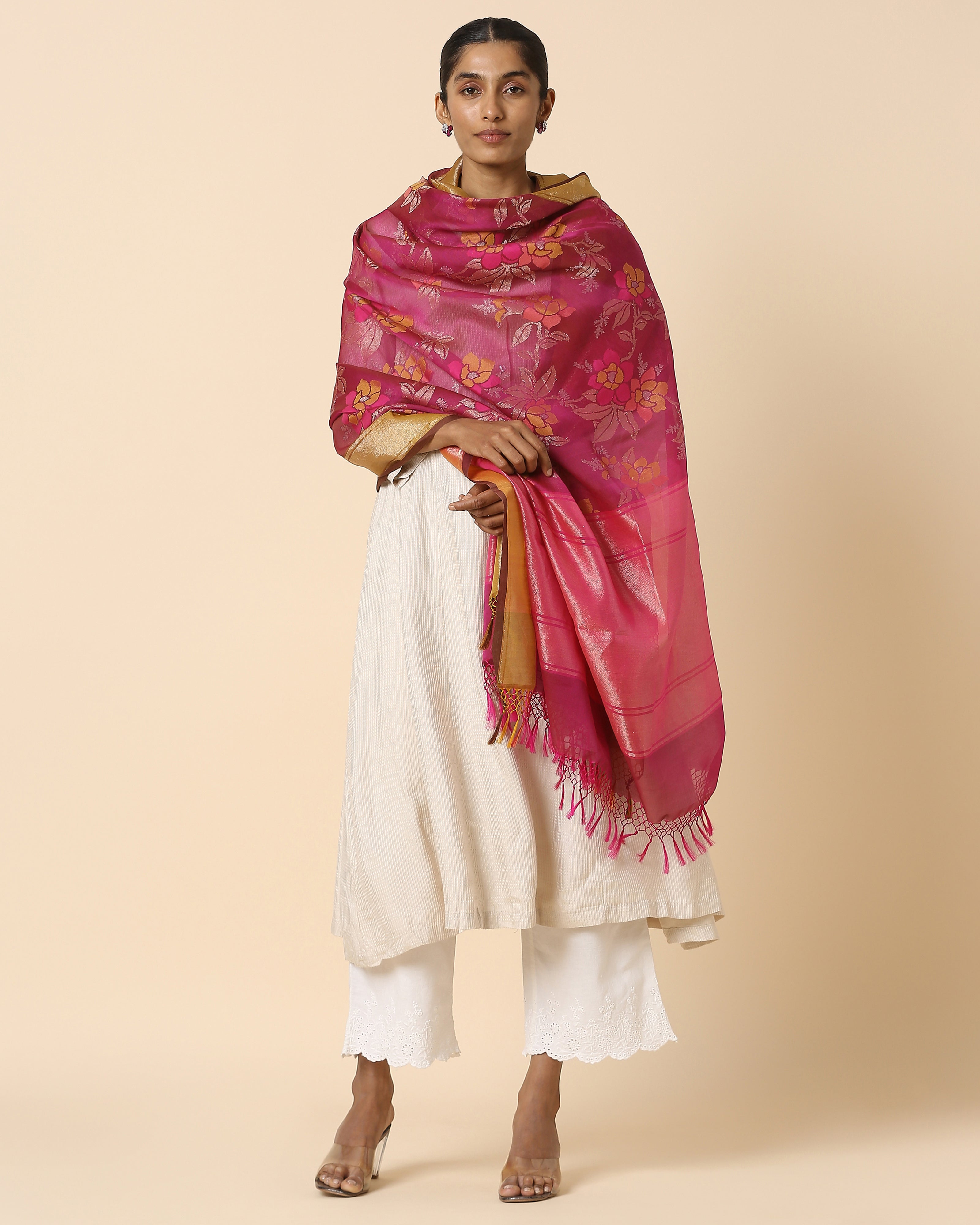 Safia Banarasi Jamdani Silk Cotton Dupatta