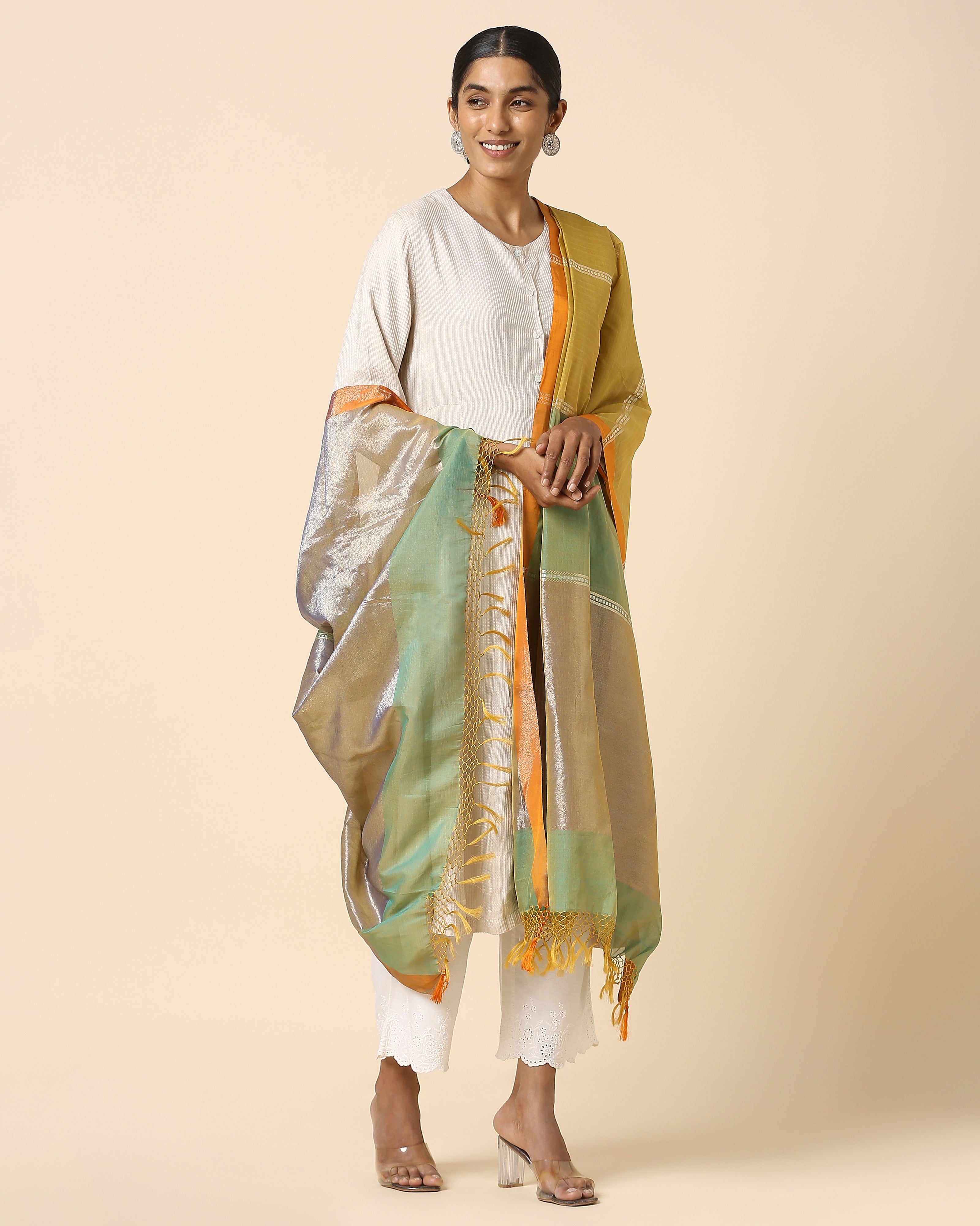 Esme Banarasi Fekwa Silk Cotton Dupatta