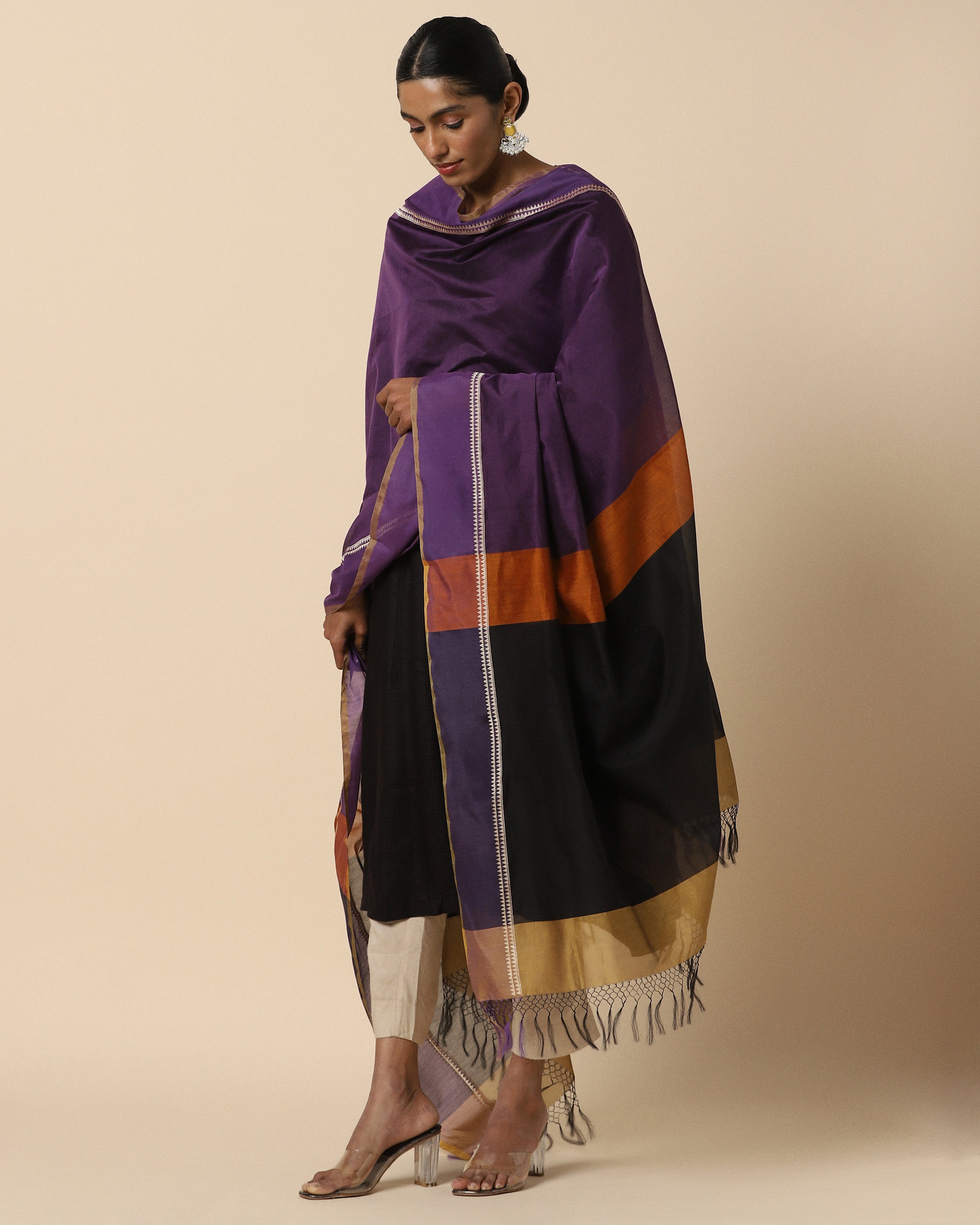 Elise Banarasi Kadwa Silk Cotton Dupatta