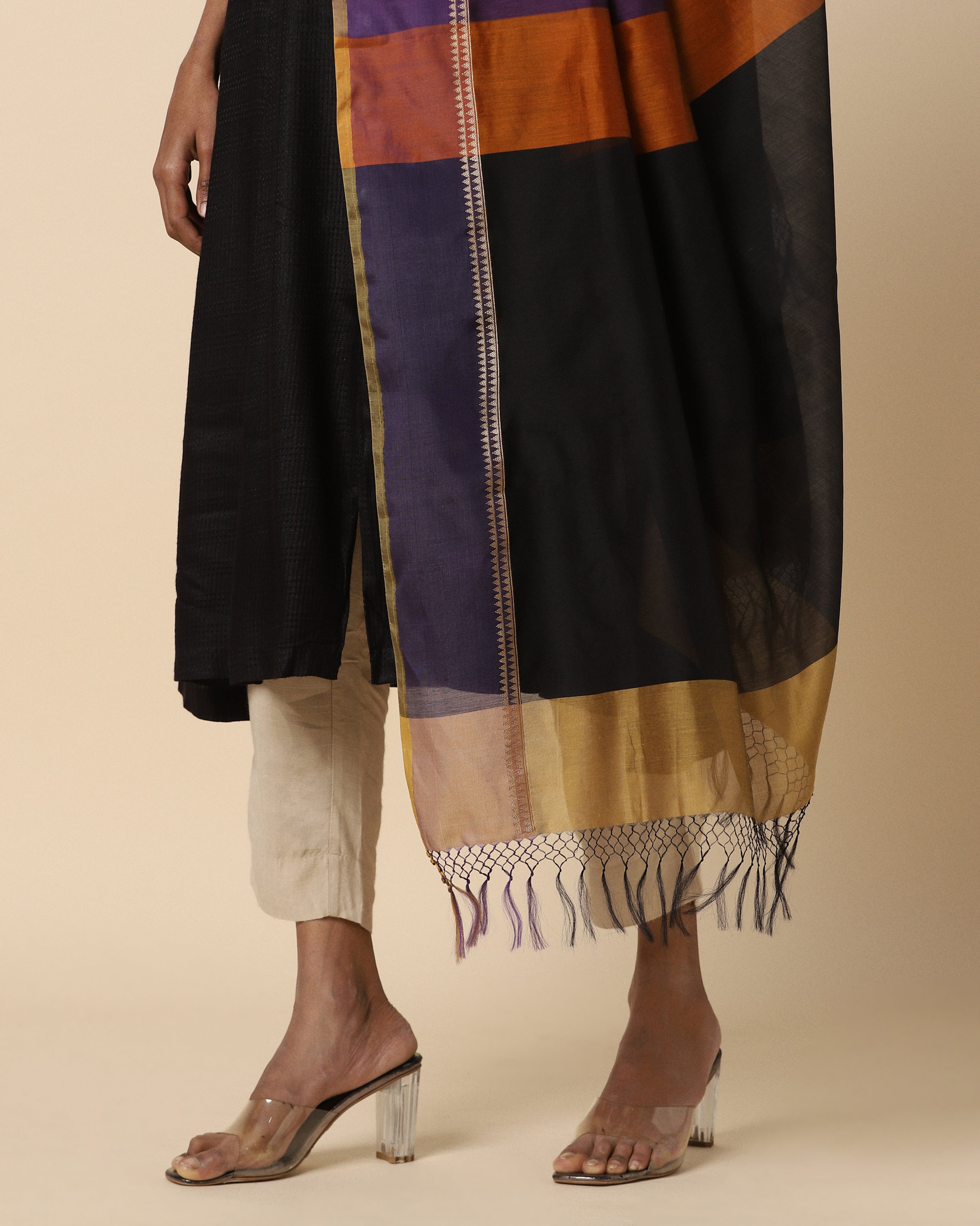 Elise Banarasi Kadwa Silk Cotton Dupatta