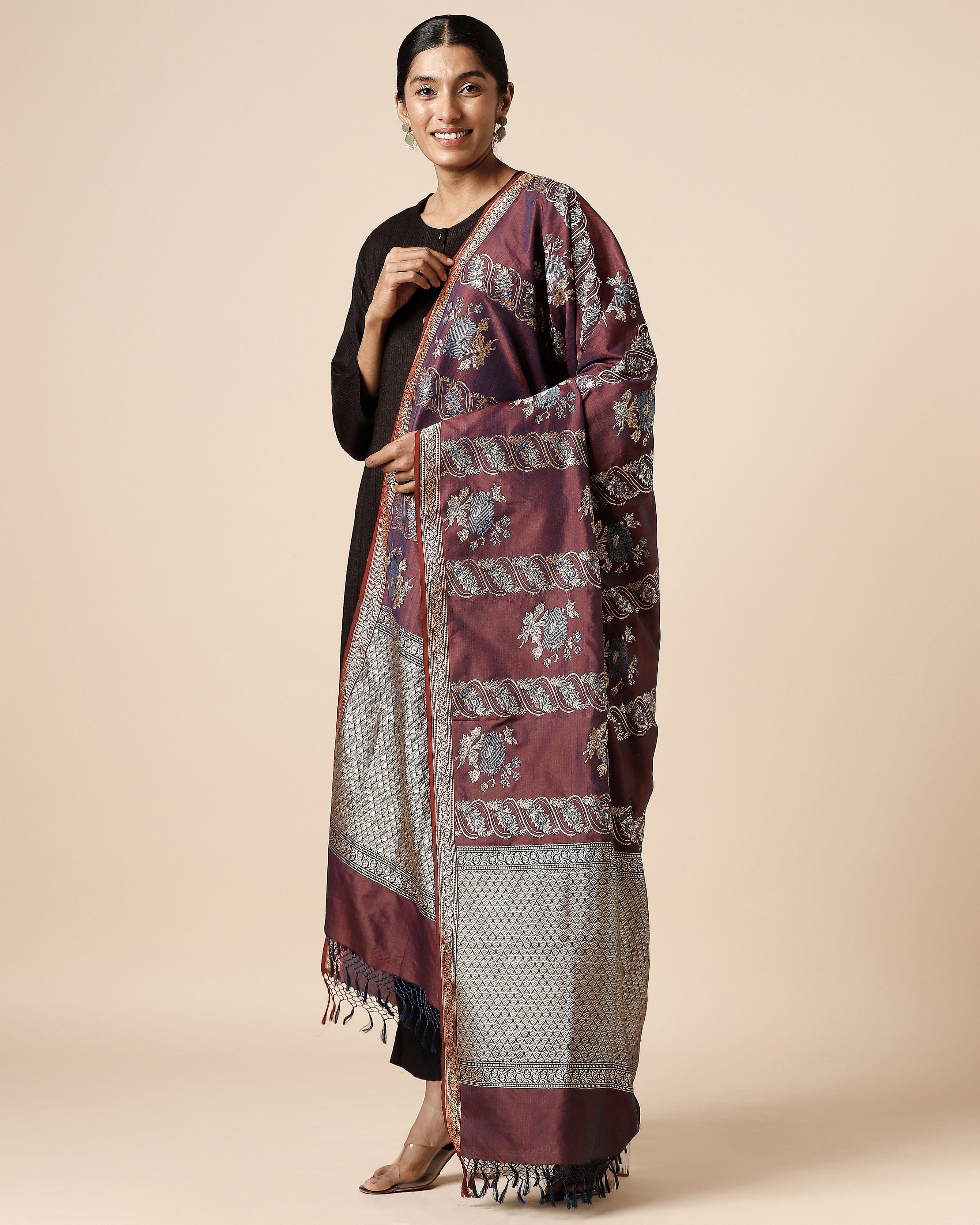 Kairo Banarasi Kadwa Silk Dupatta