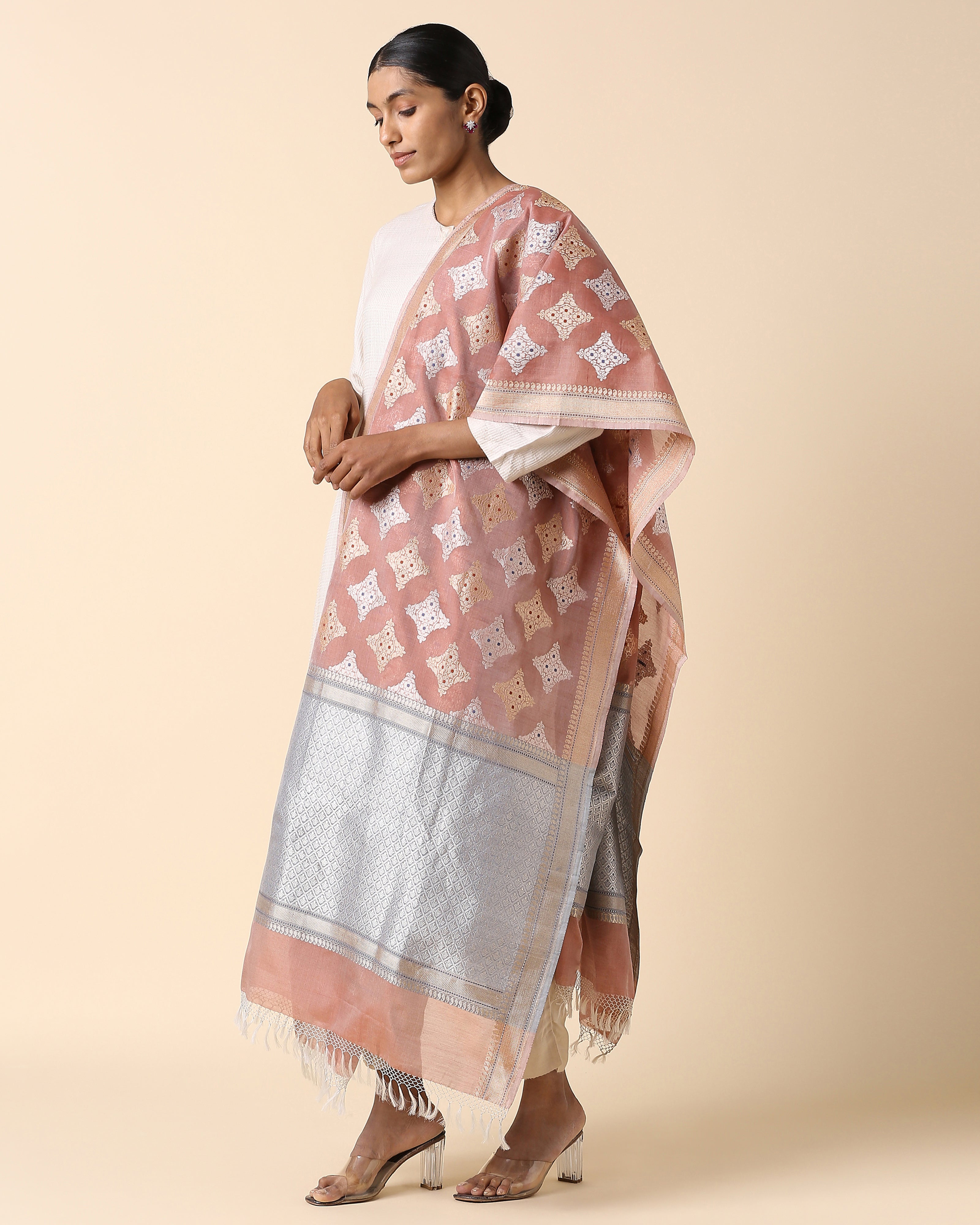 Fariz Banarasi Kadwa Silk Cotton Dupatta