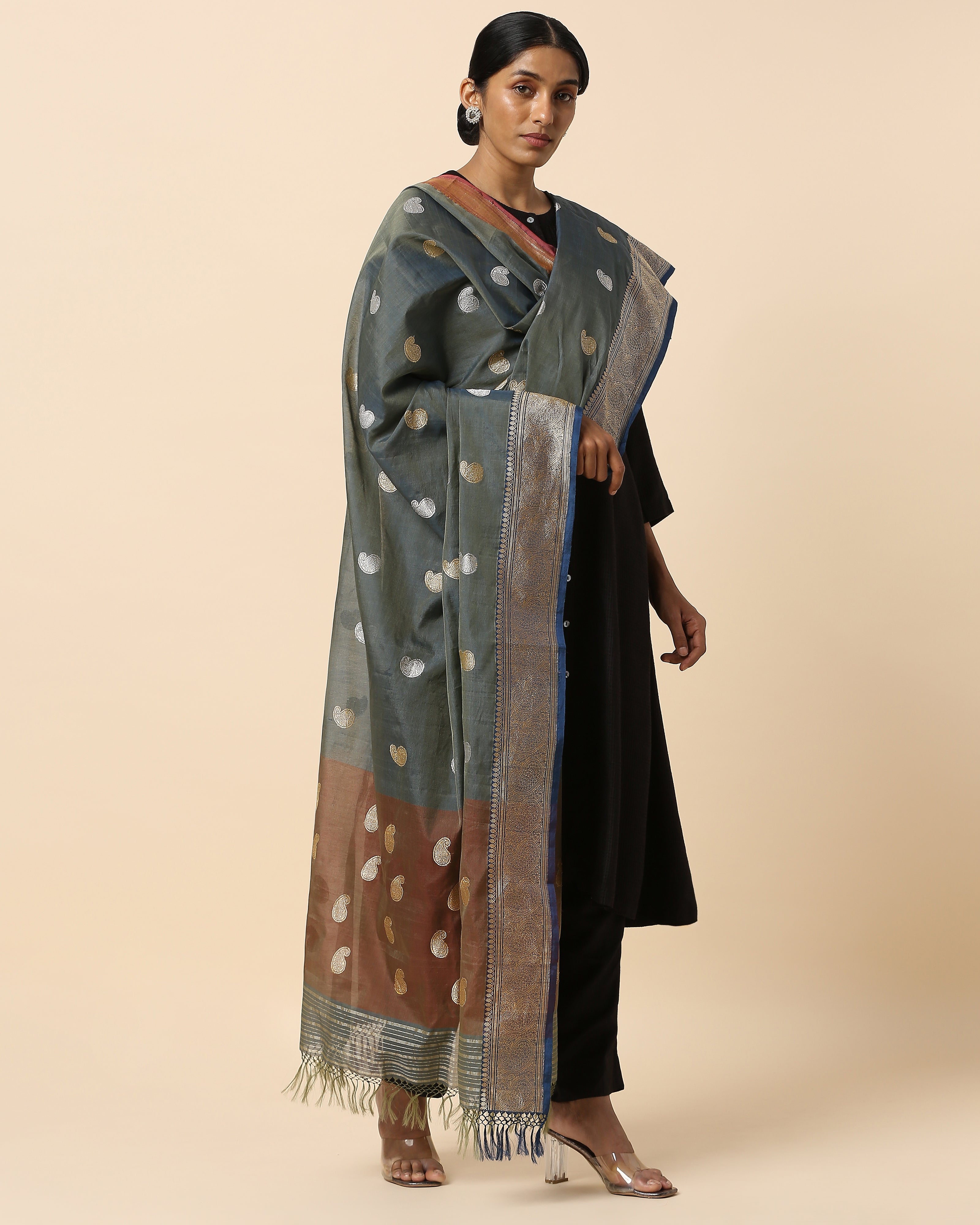 Kayan Banarasi Kadwa Silk Cotton Dupatta