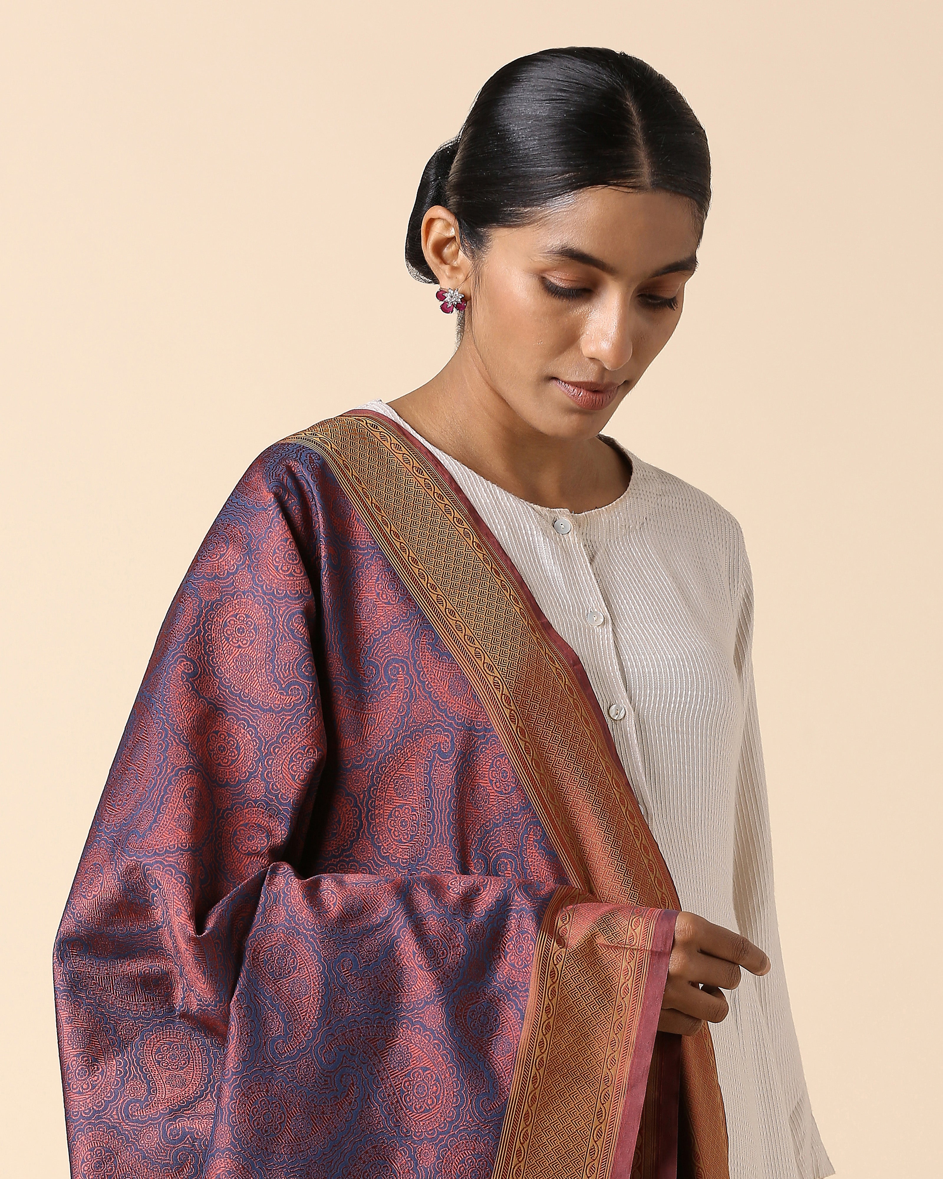 Nahid Banarasi Kadwa Silk Cotton Dupatta