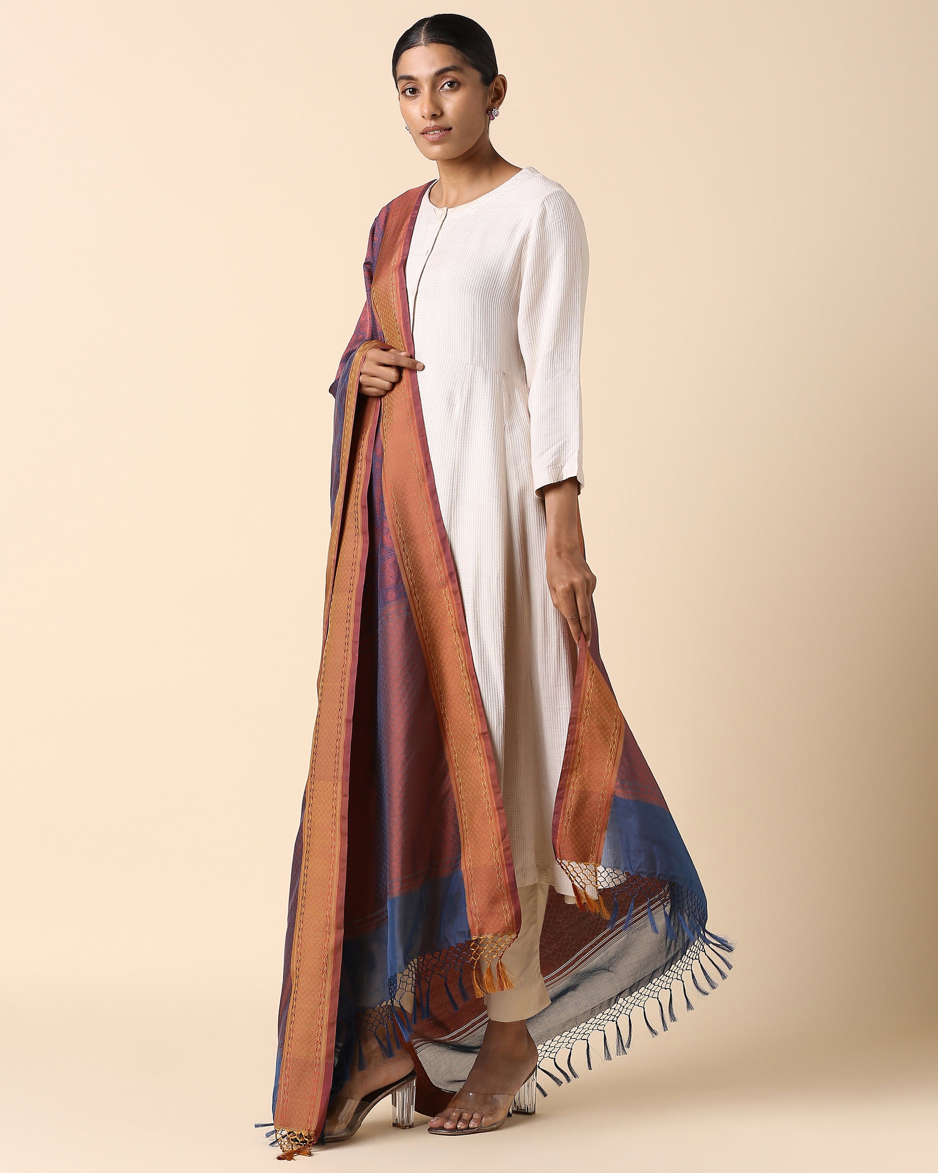 Nahid Banarasi Kadwa Silk Cotton Dupatta