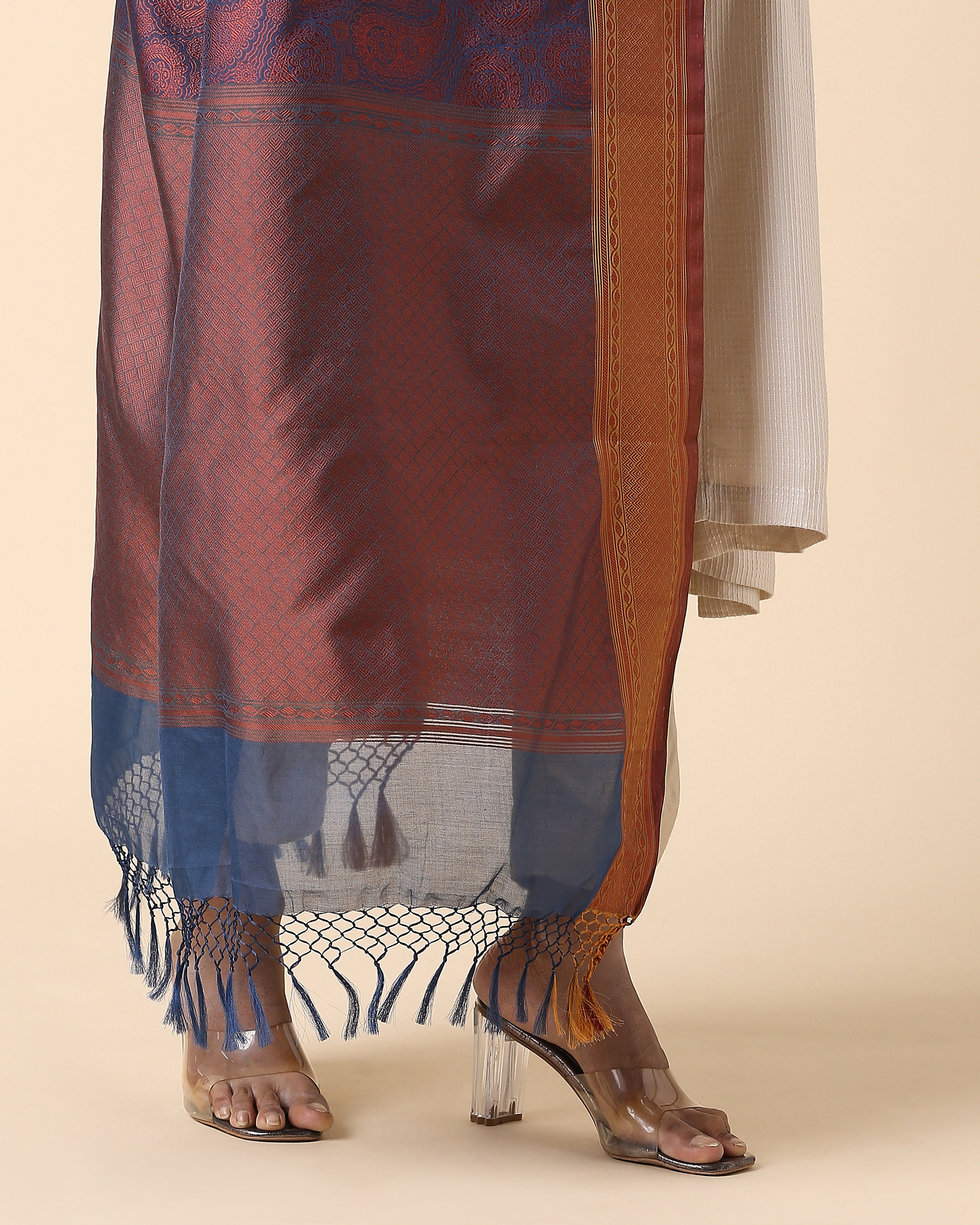Nahid Banarasi Kadwa Silk Cotton Dupatta