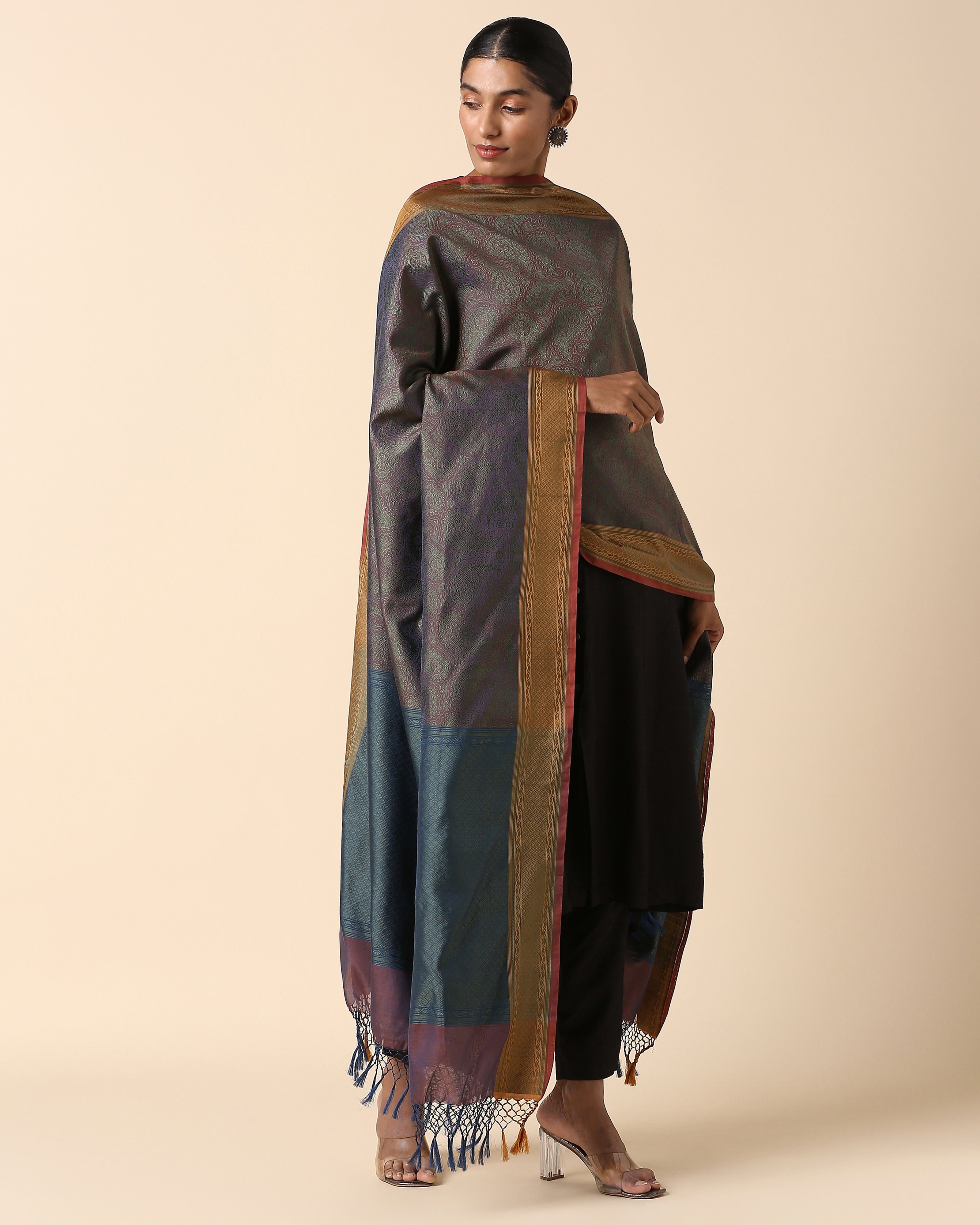 Nahid Banarasi Kadwa Silk Cotton Dupatta