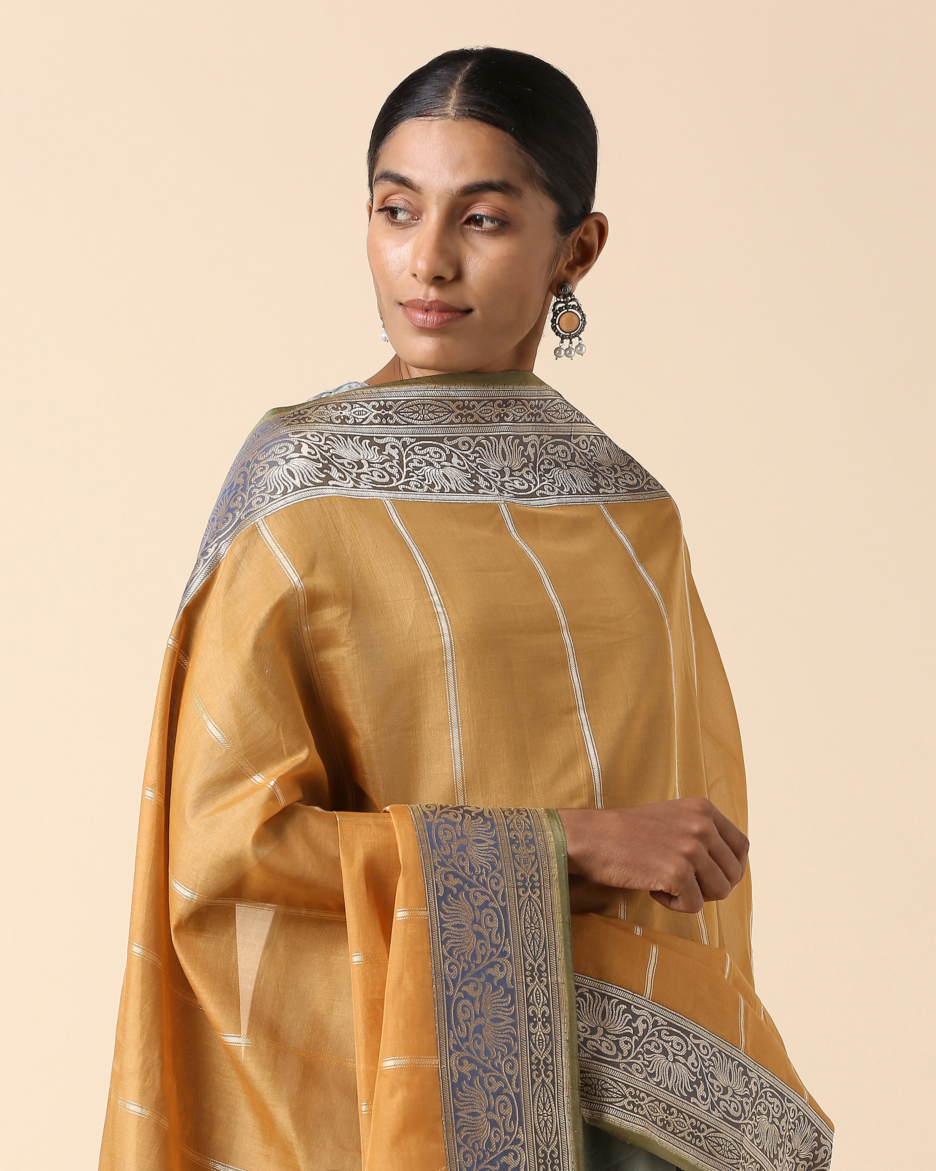 Gulzar Banarasi Kadwa Silk Cotton Dupatta