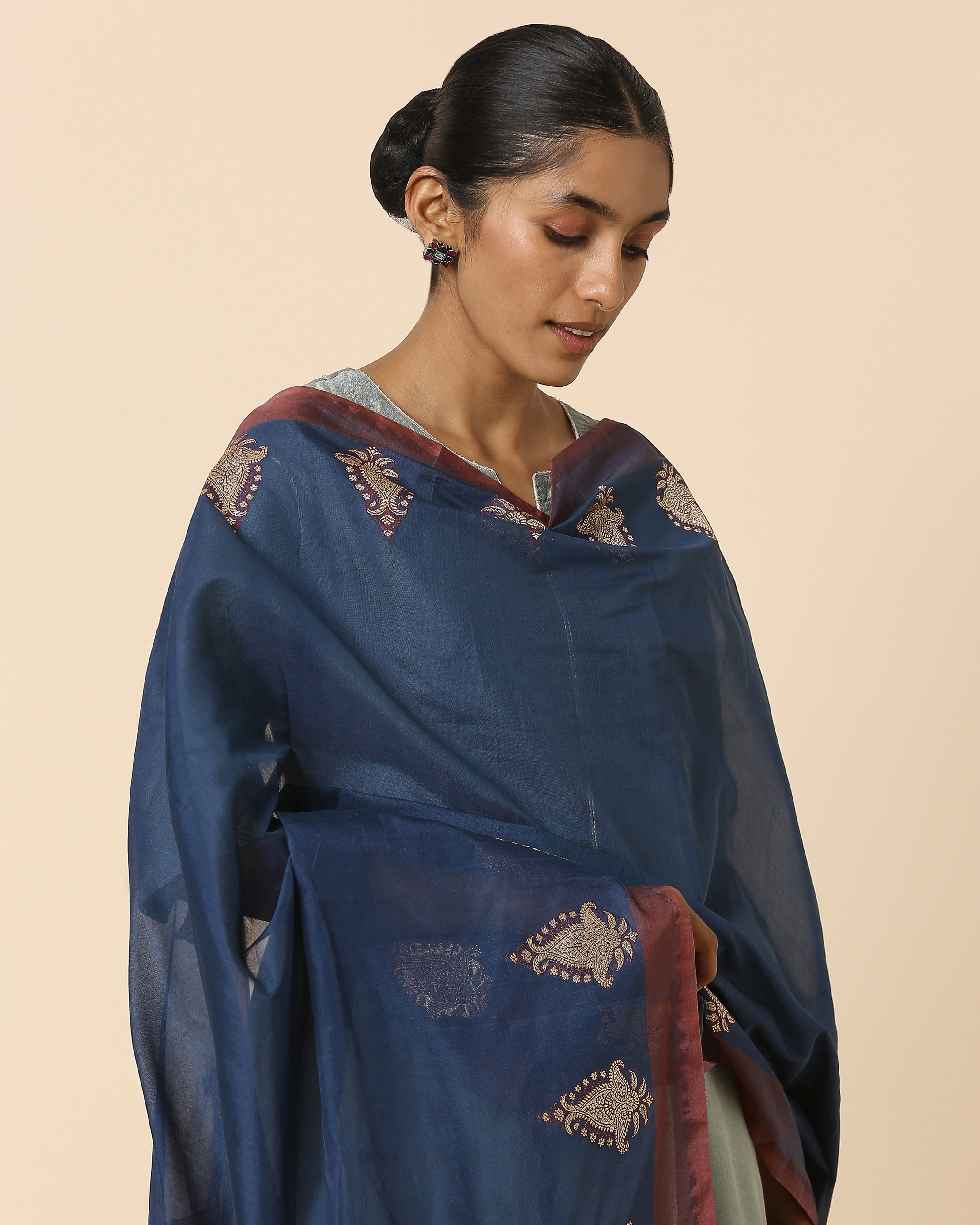 Mahrukh Banarasi Kadwa Silk Cotton Dupatta