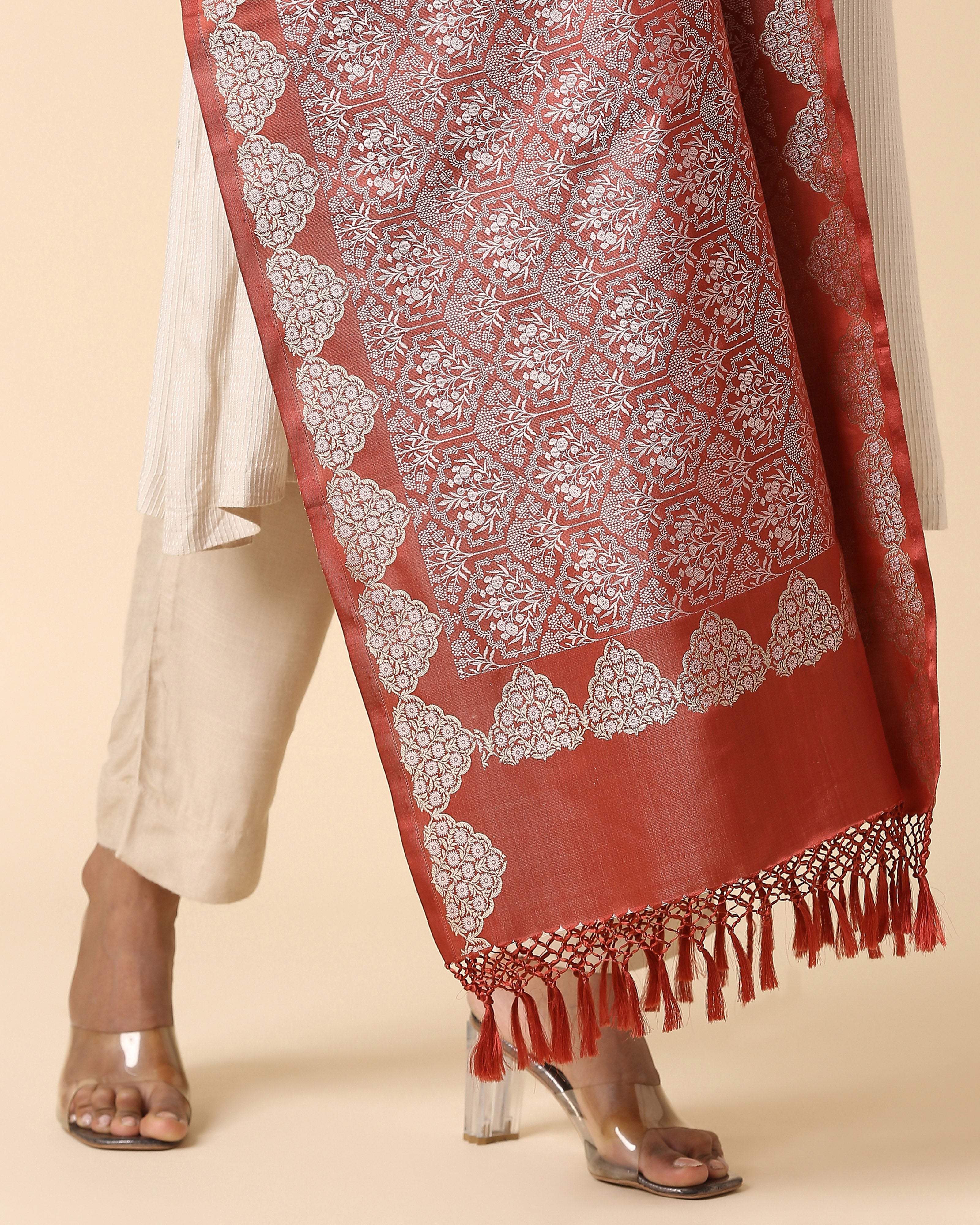 Parisa Banarasi Tanchoi Silk Dupatta