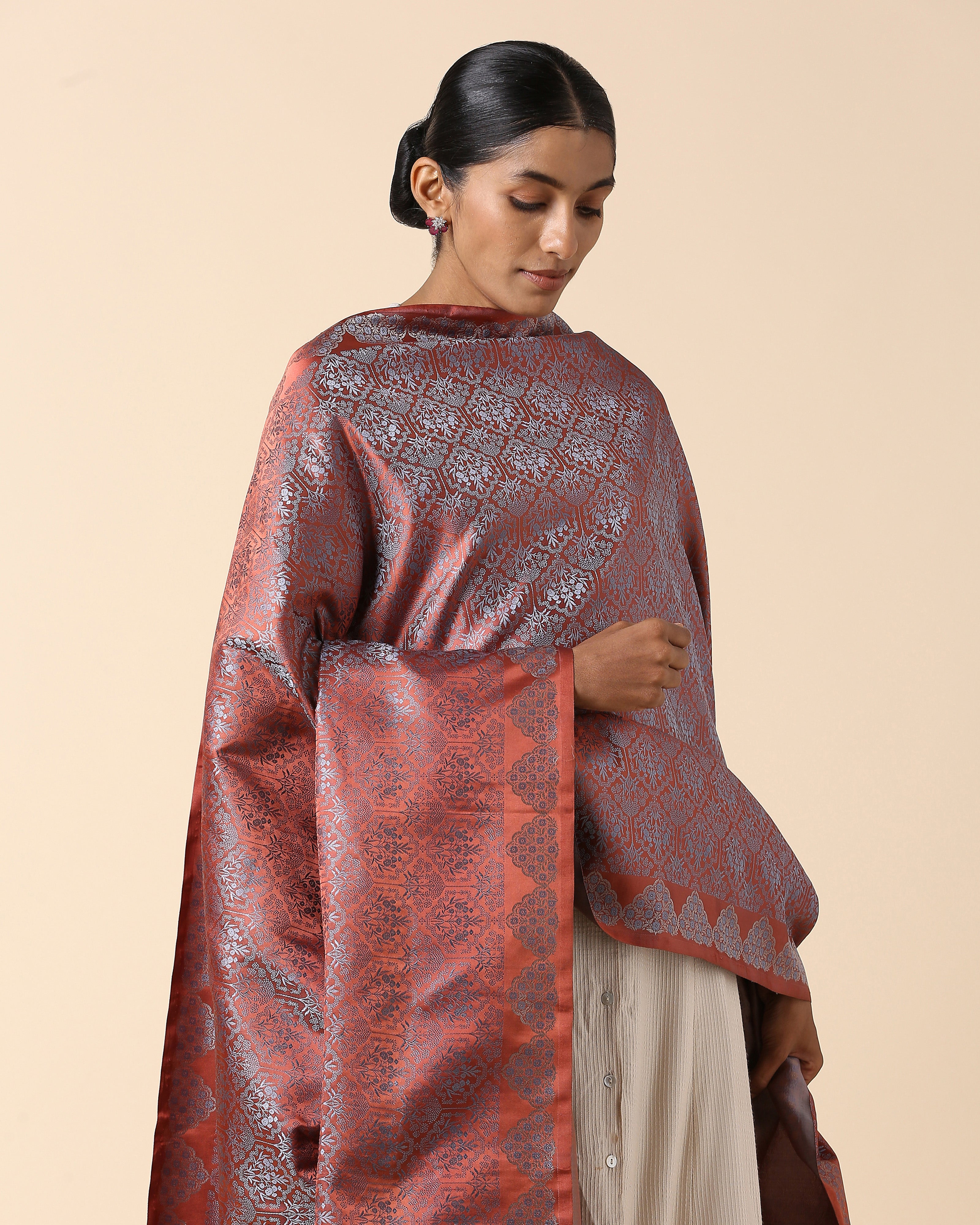 Parisa Banarasi Tanchoi Silk Dupatta