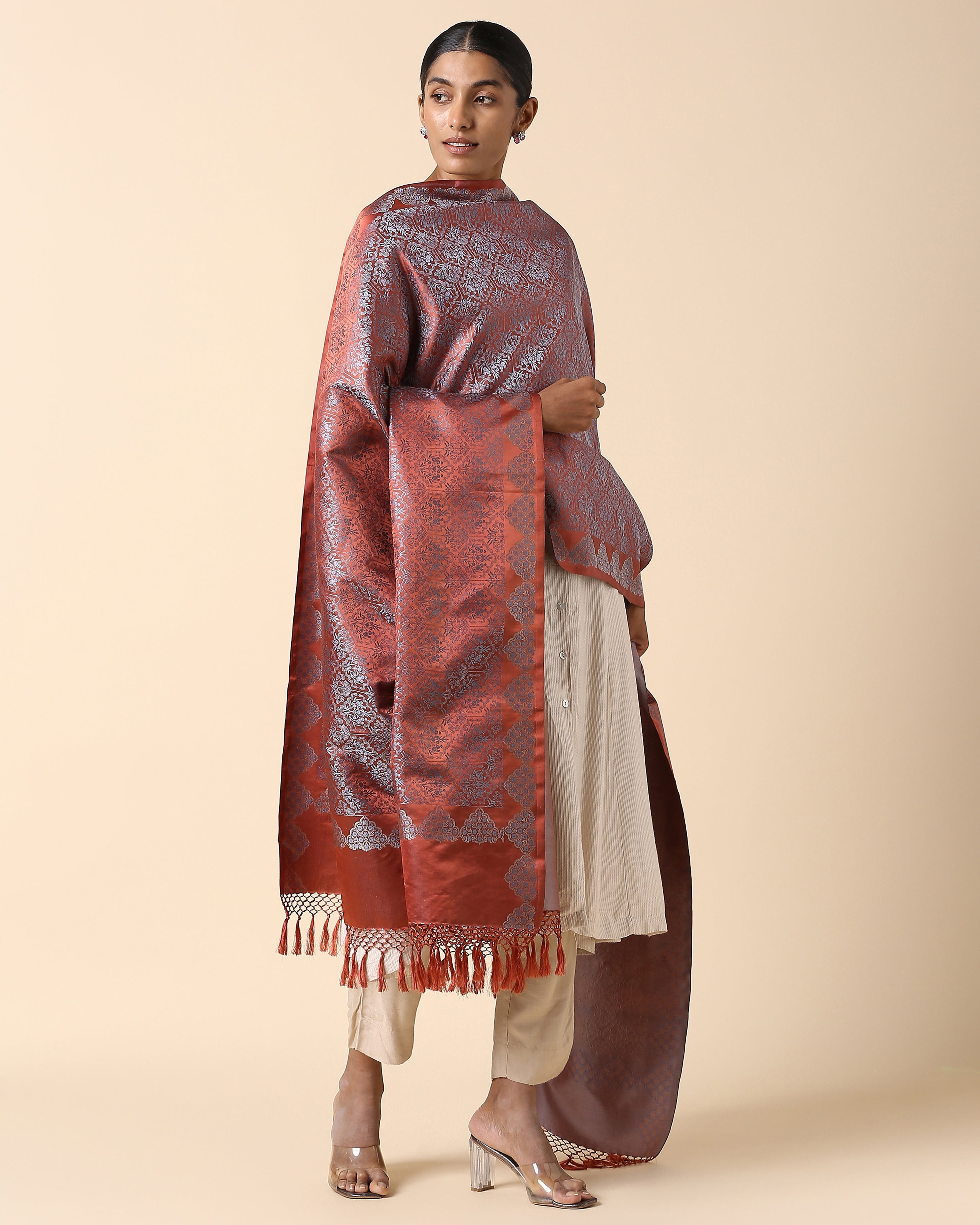 Parisa Banarasi Tanchoi Silk Dupatta
