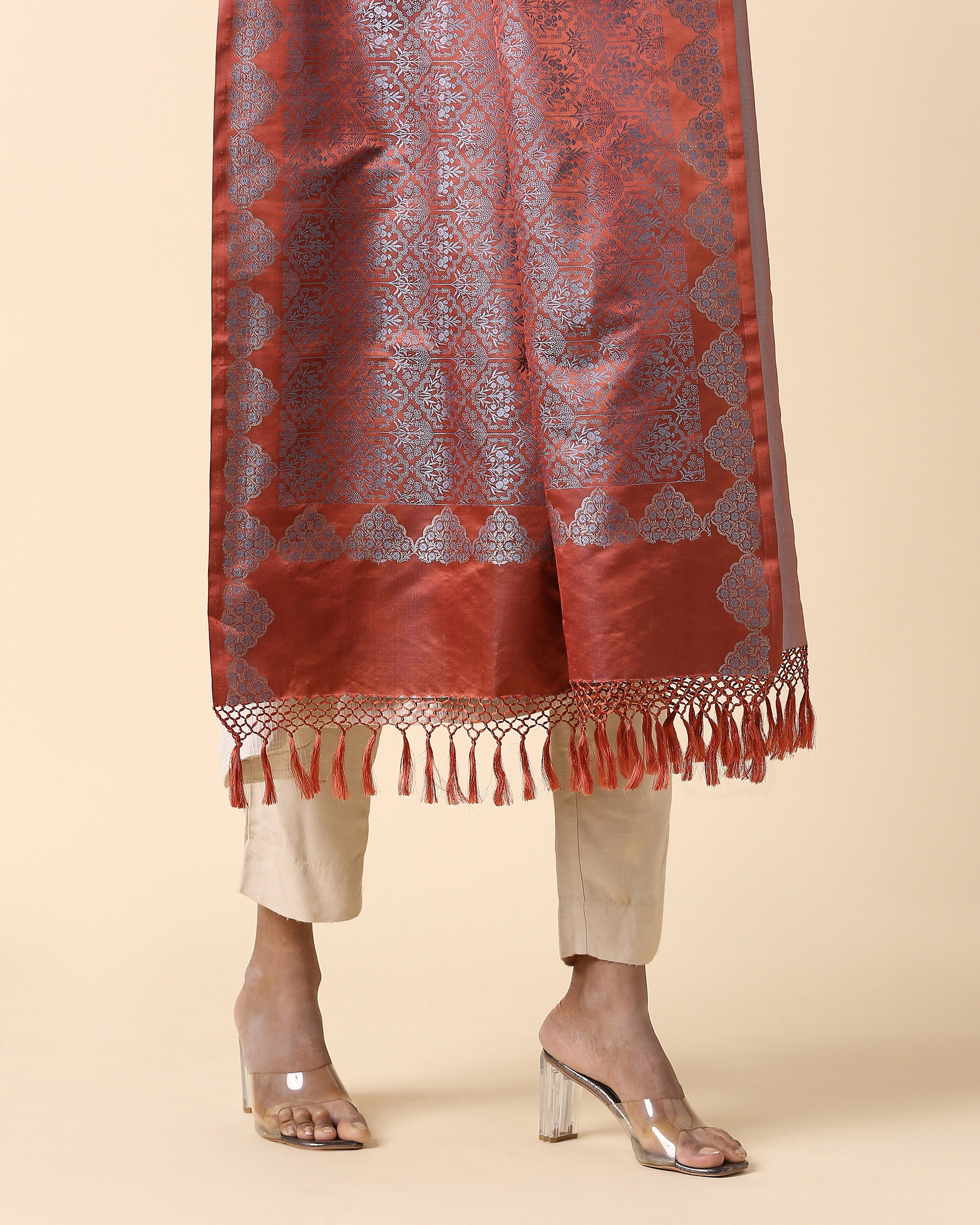 Parisa Banarasi Tanchoi Silk Dupatta