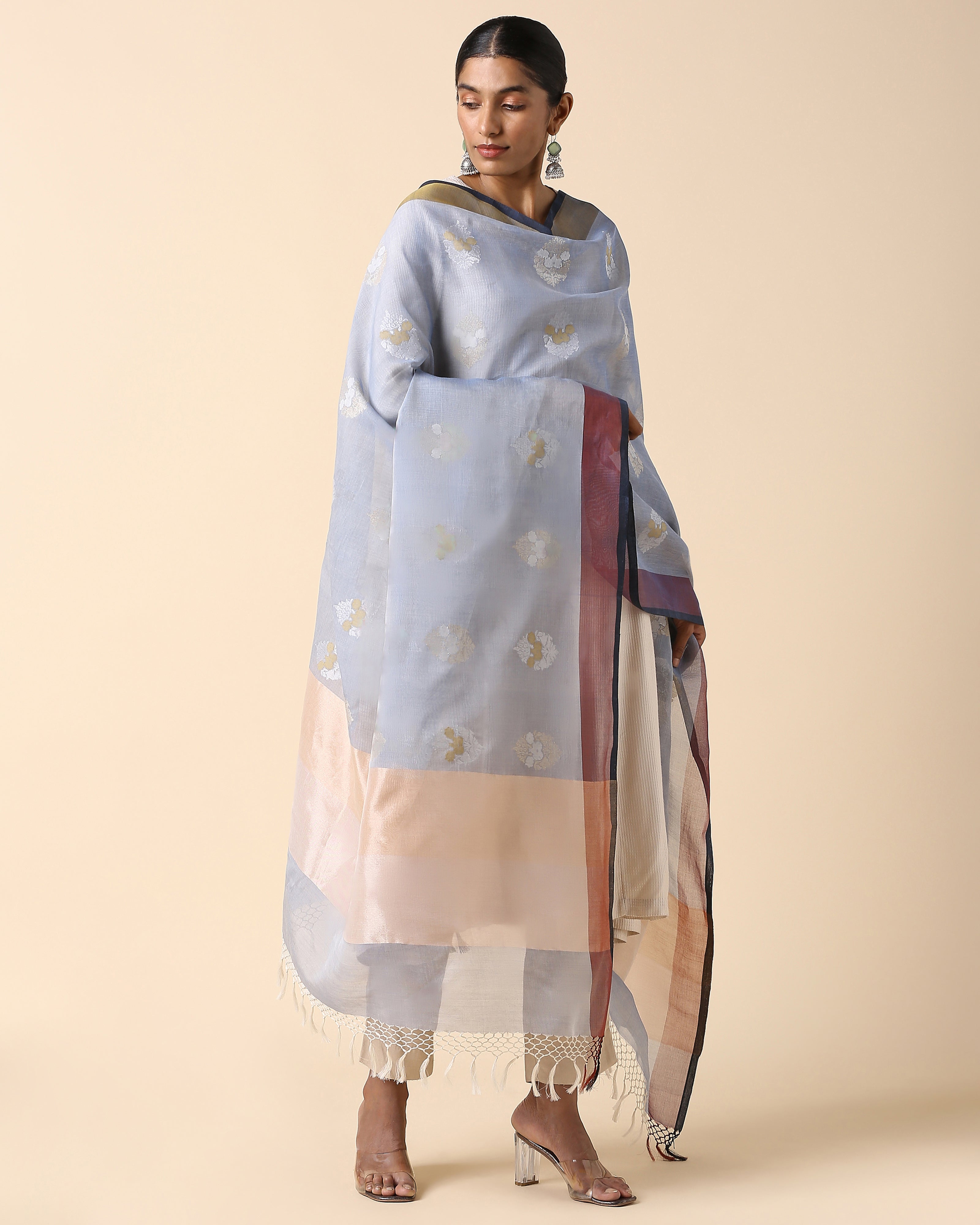 Olga Banarasi Jamdani Cotton Dupatta