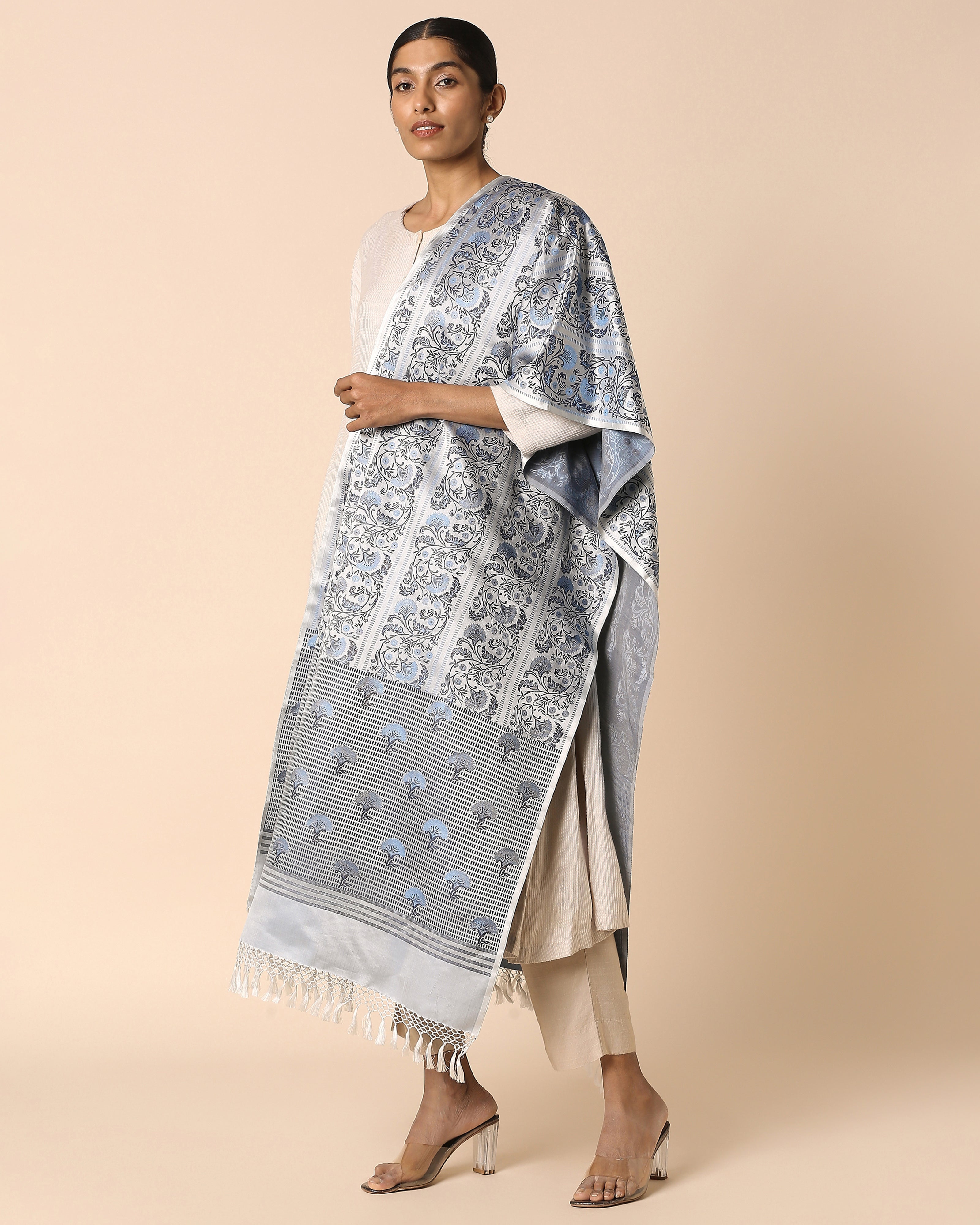Misaki Banarasi Tanchoi Silk Dupatta