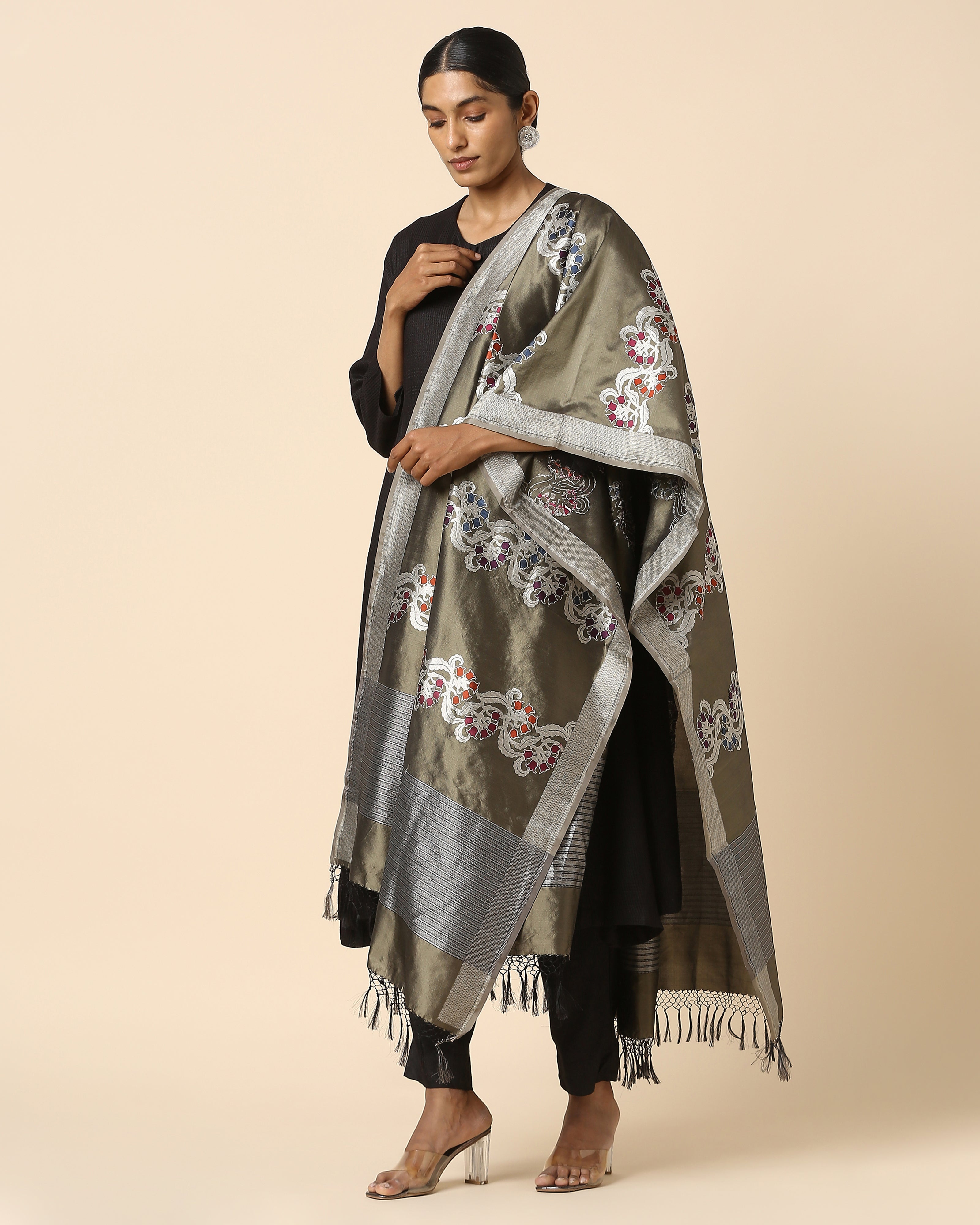 Tanuka Banarasi Cutwork Silk Dupatta