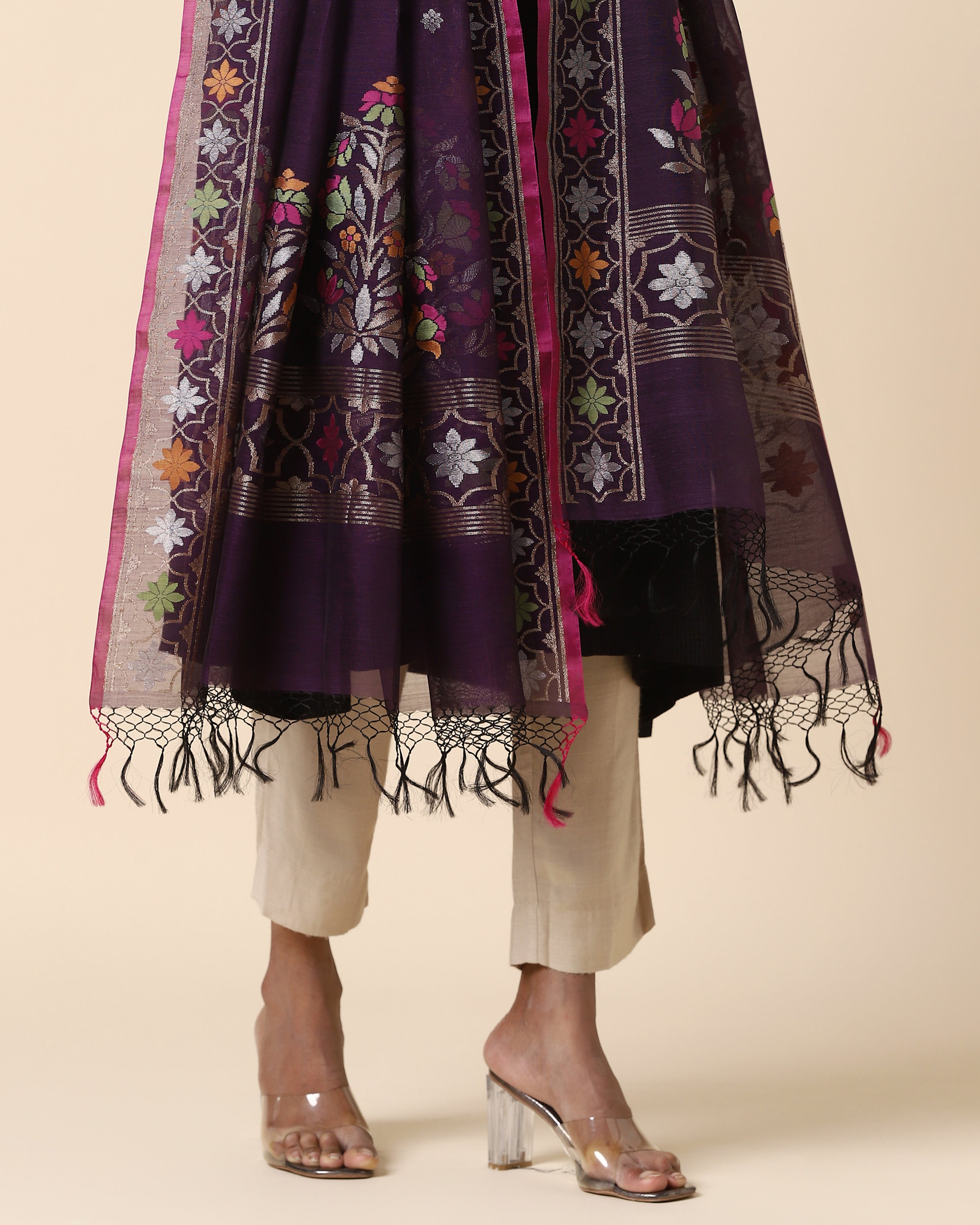 Pradha Banarasi Jamdani Silk Cotton Dupatta