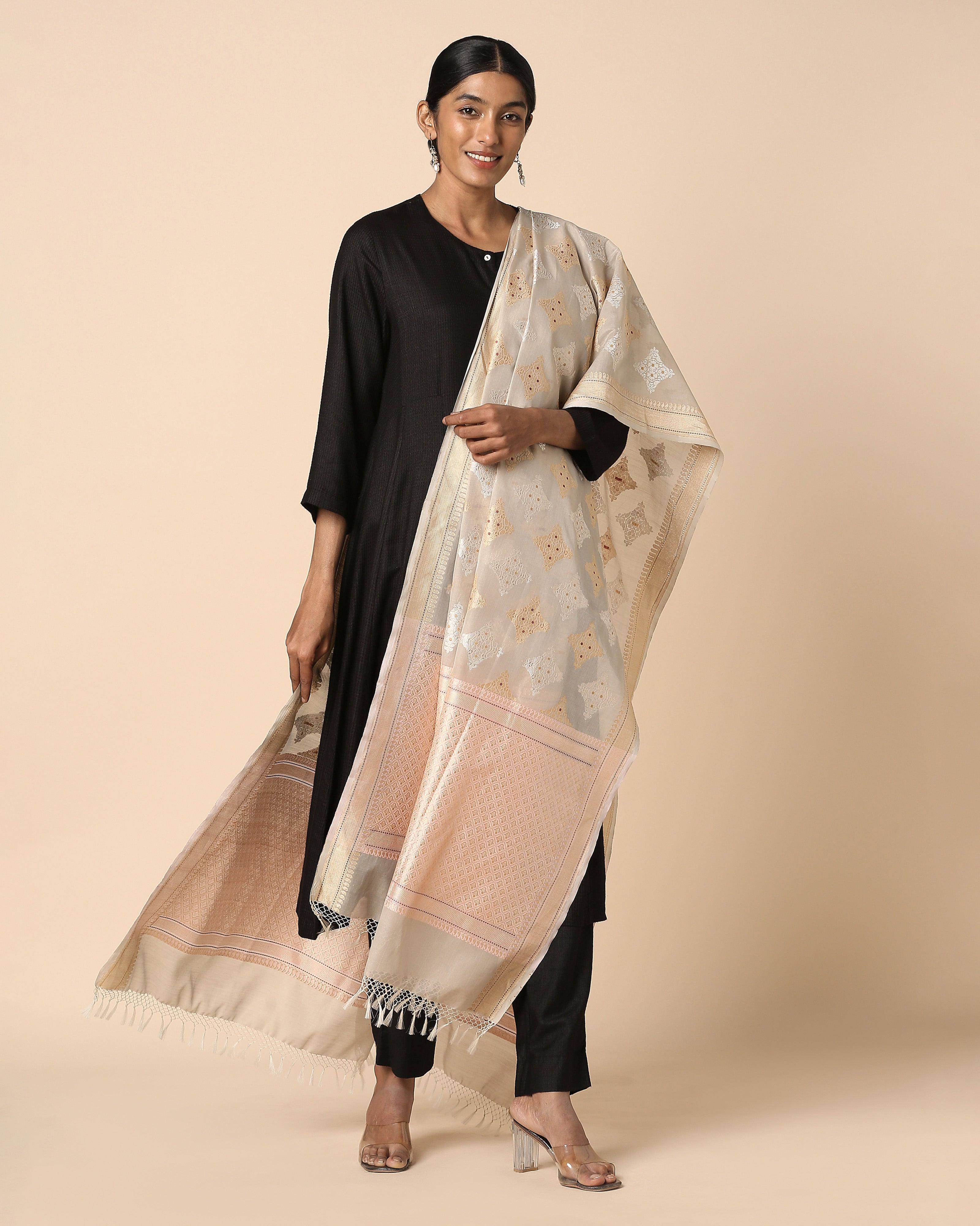 Fariz Banarasi Kadwa Silk Cotton Dupatta