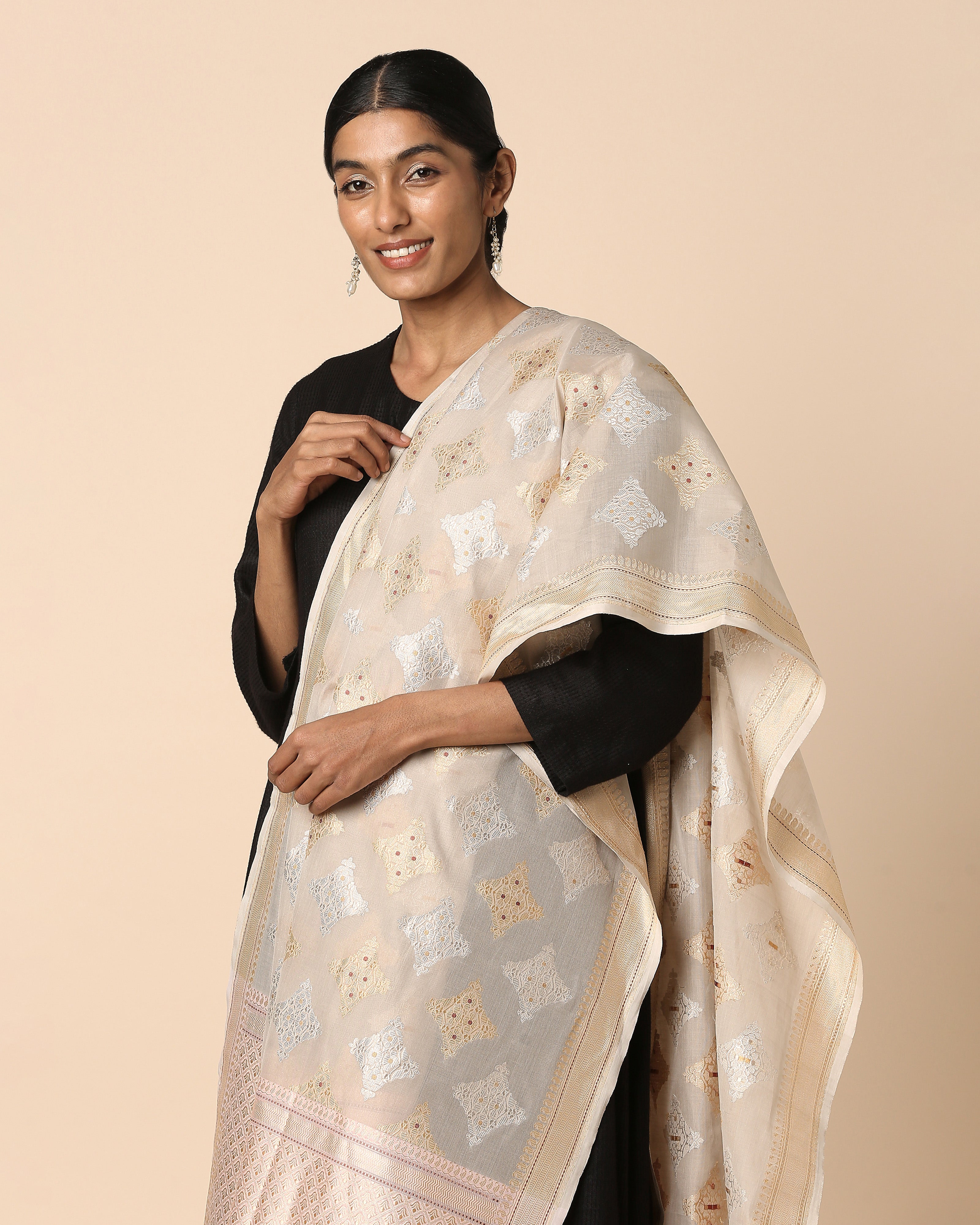 Fariz Banarasi Kadwa Silk Cotton Dupatta