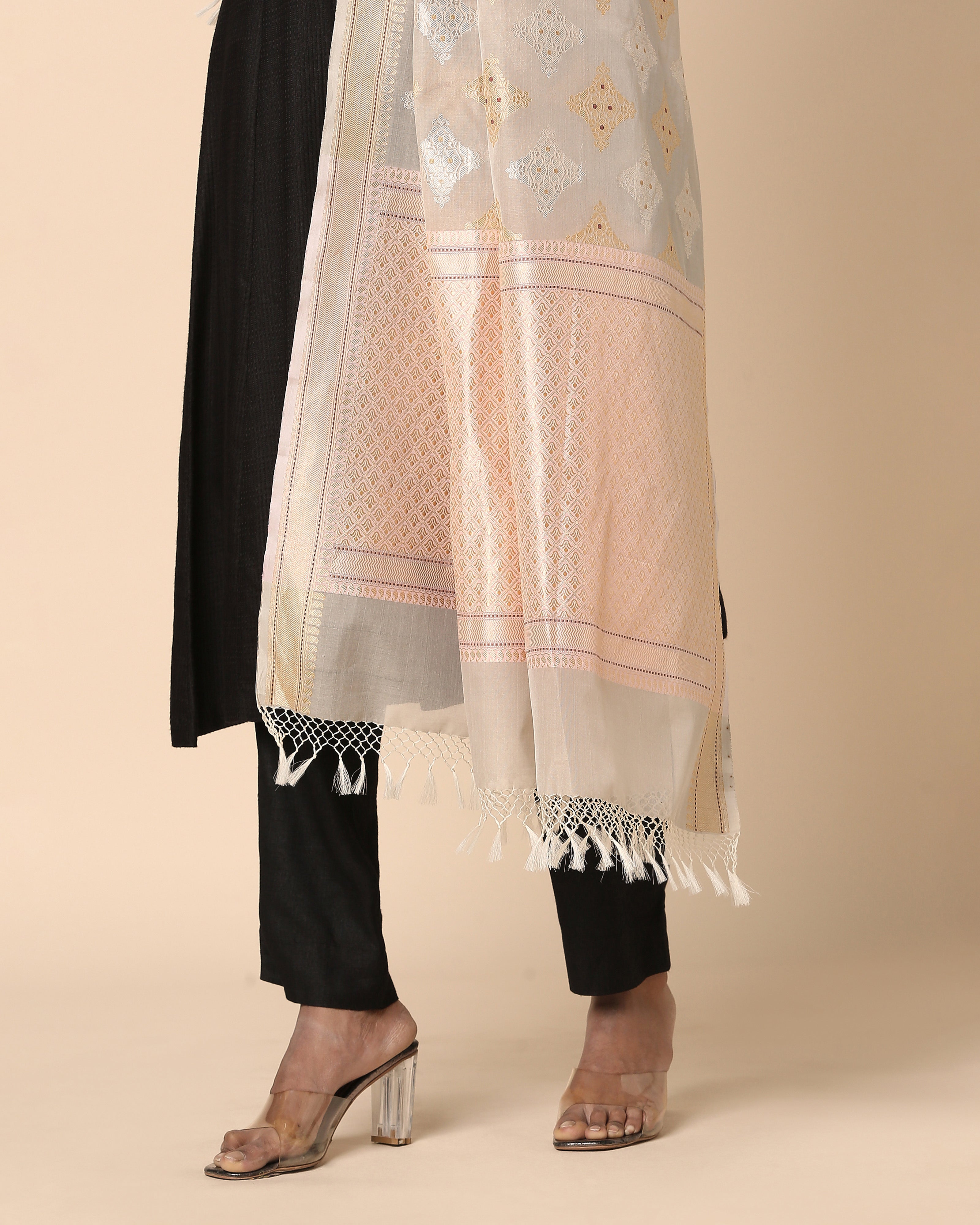 Fariz Banarasi Kadwa Silk Cotton Dupatta