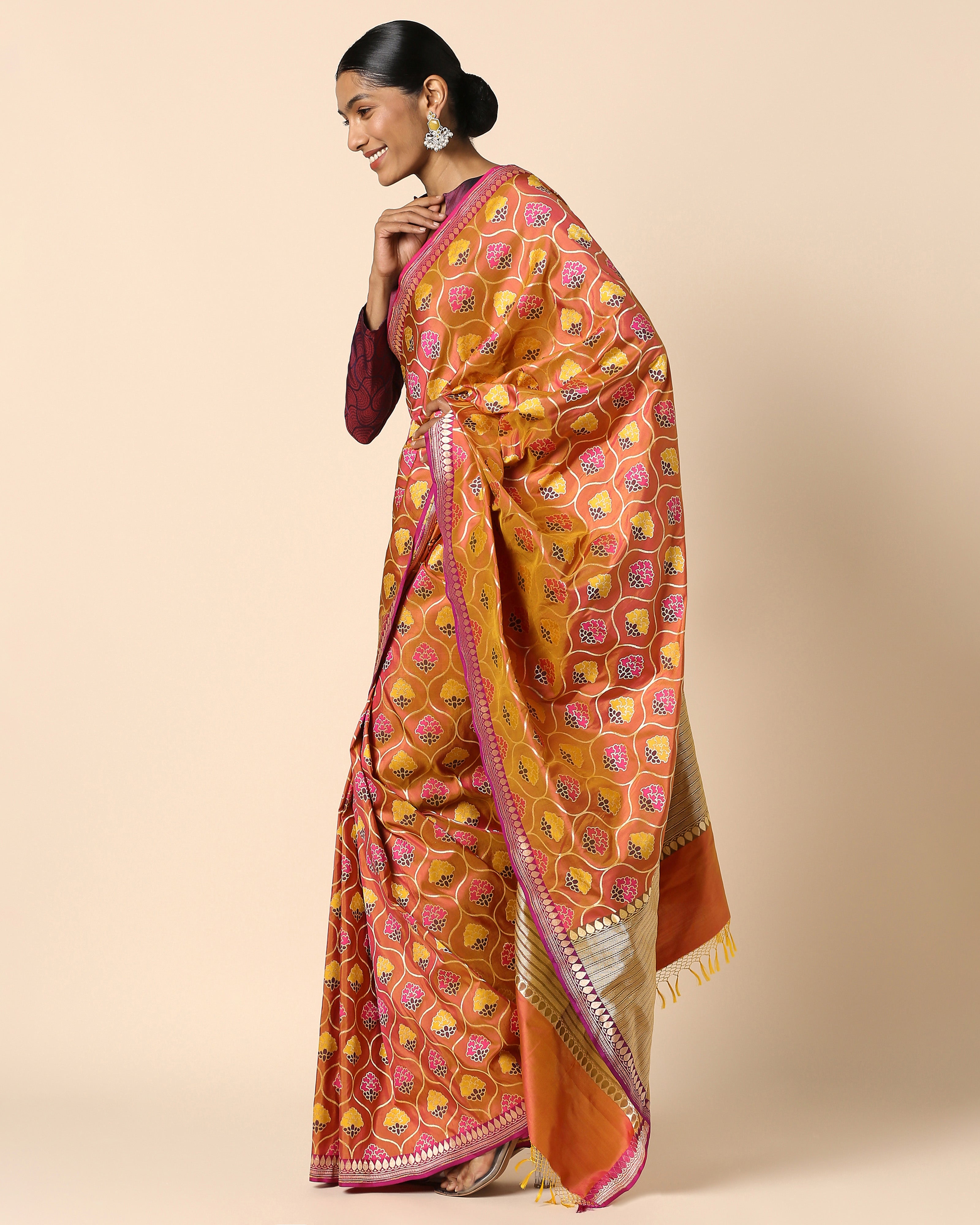 Bhakti Banarasi Cutwork Silk Saree